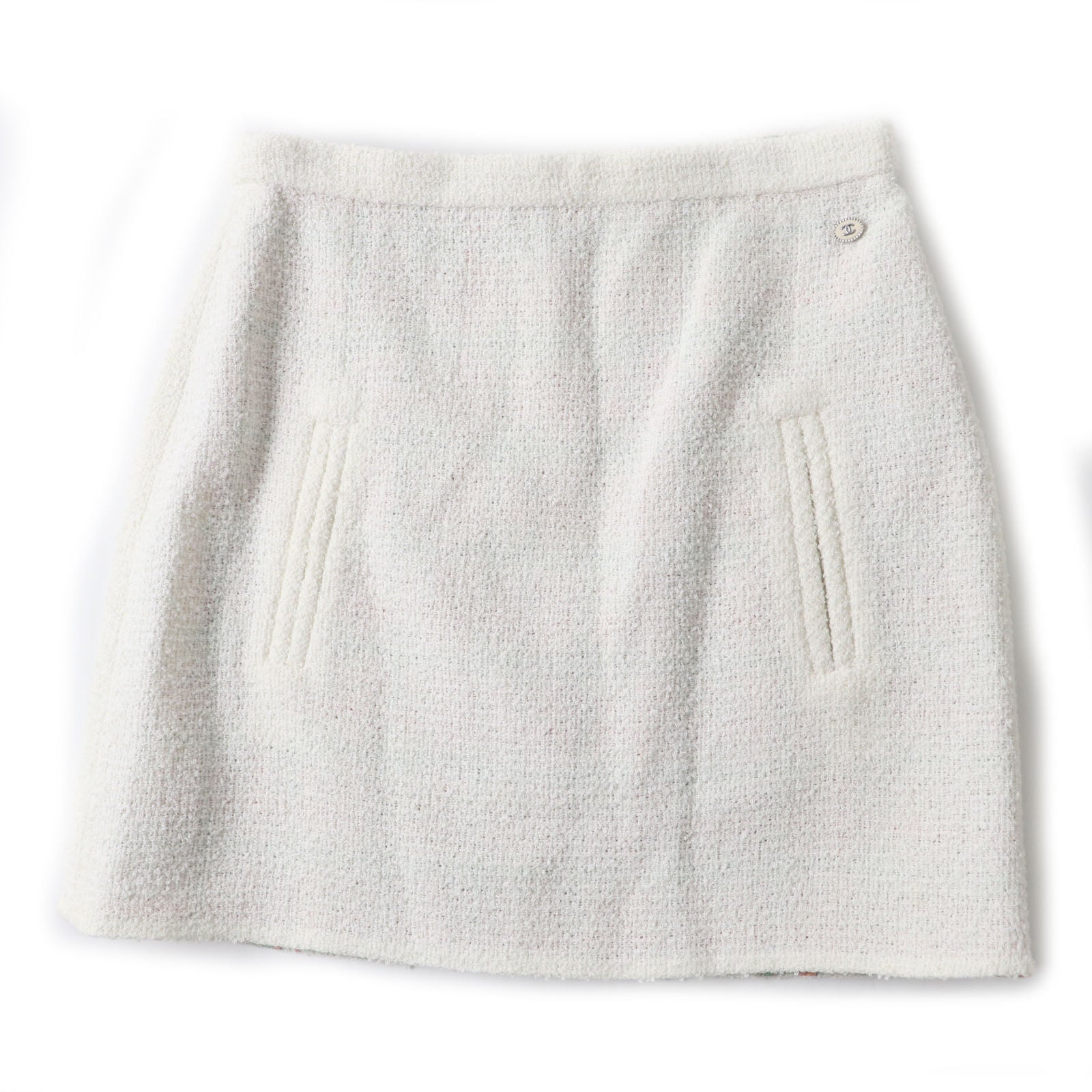 Top Quality Chanel Tweed Skirt P62765 Ecru 42
