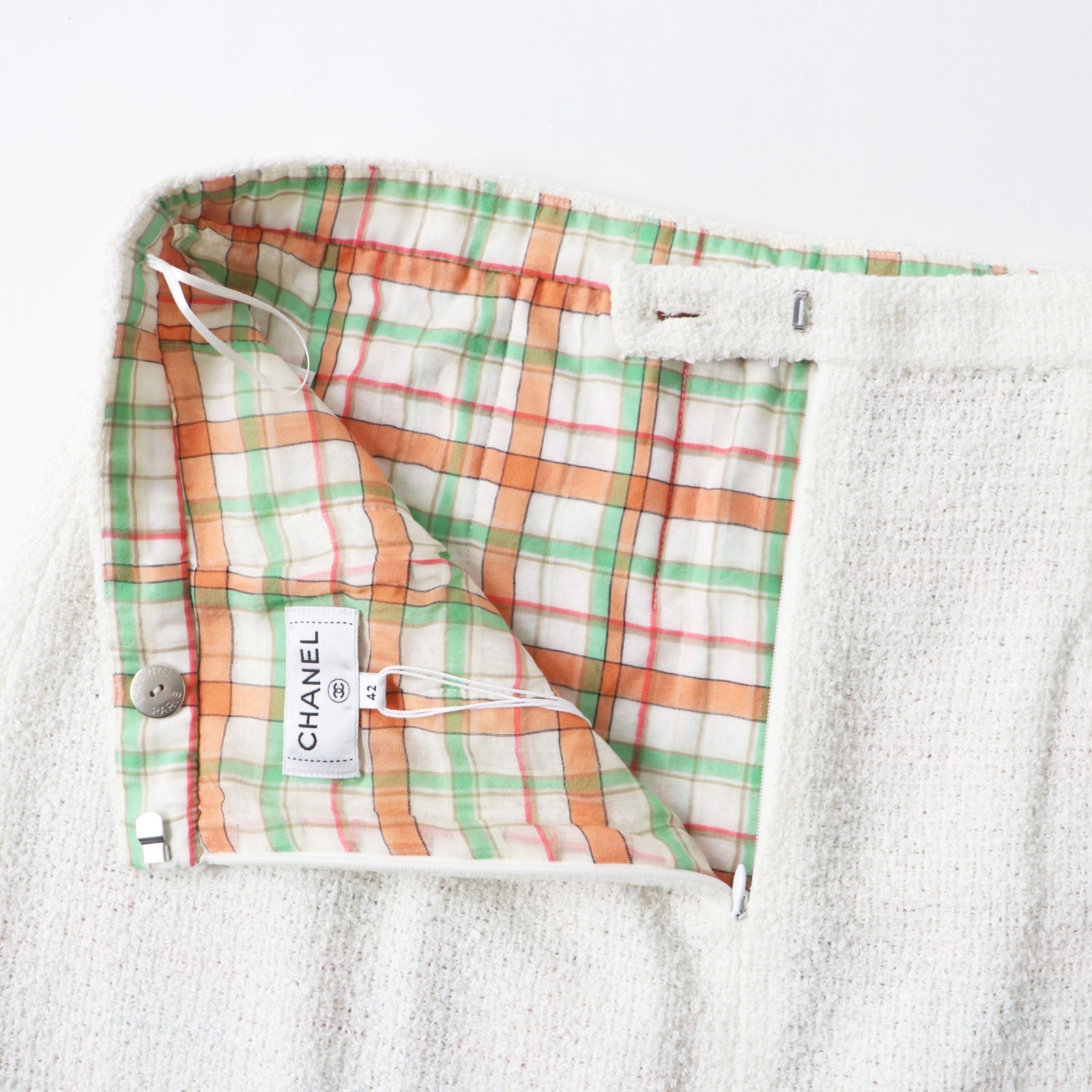 Top Quality Chanel Tweed Skirt P62765 Ecru 42