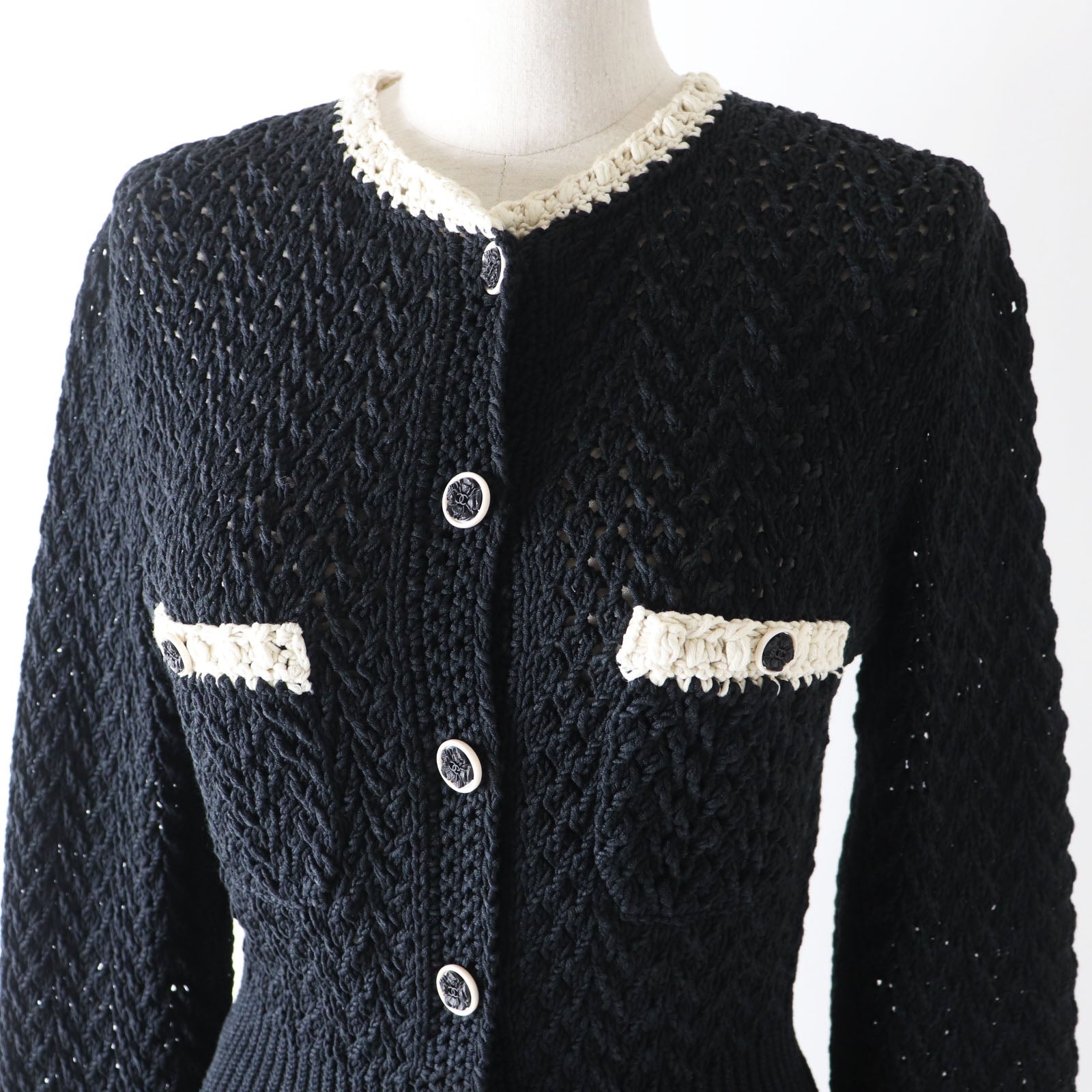 Top Quality Chanel Silk Cotton COCO Mark Button Dress