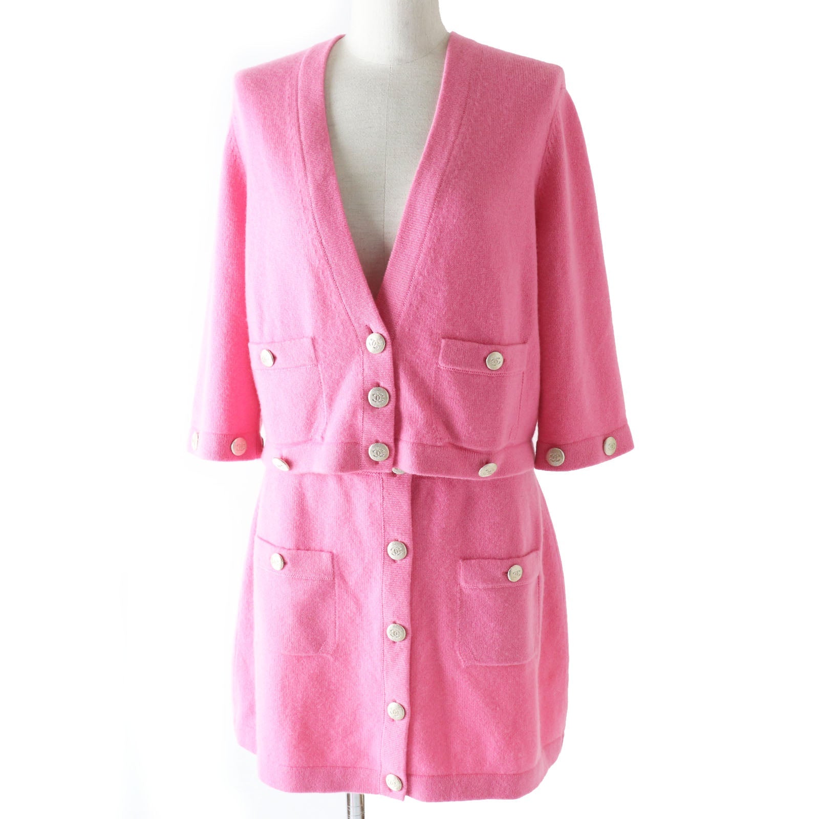 Top Quality Chanel Cashmere One Piece Set Pink