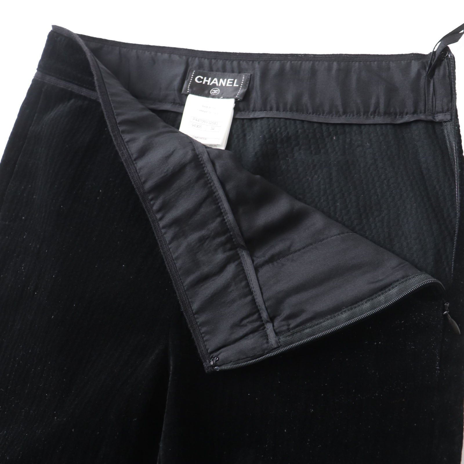 Top Quality Chanel Velour Pants Black 34 Women
