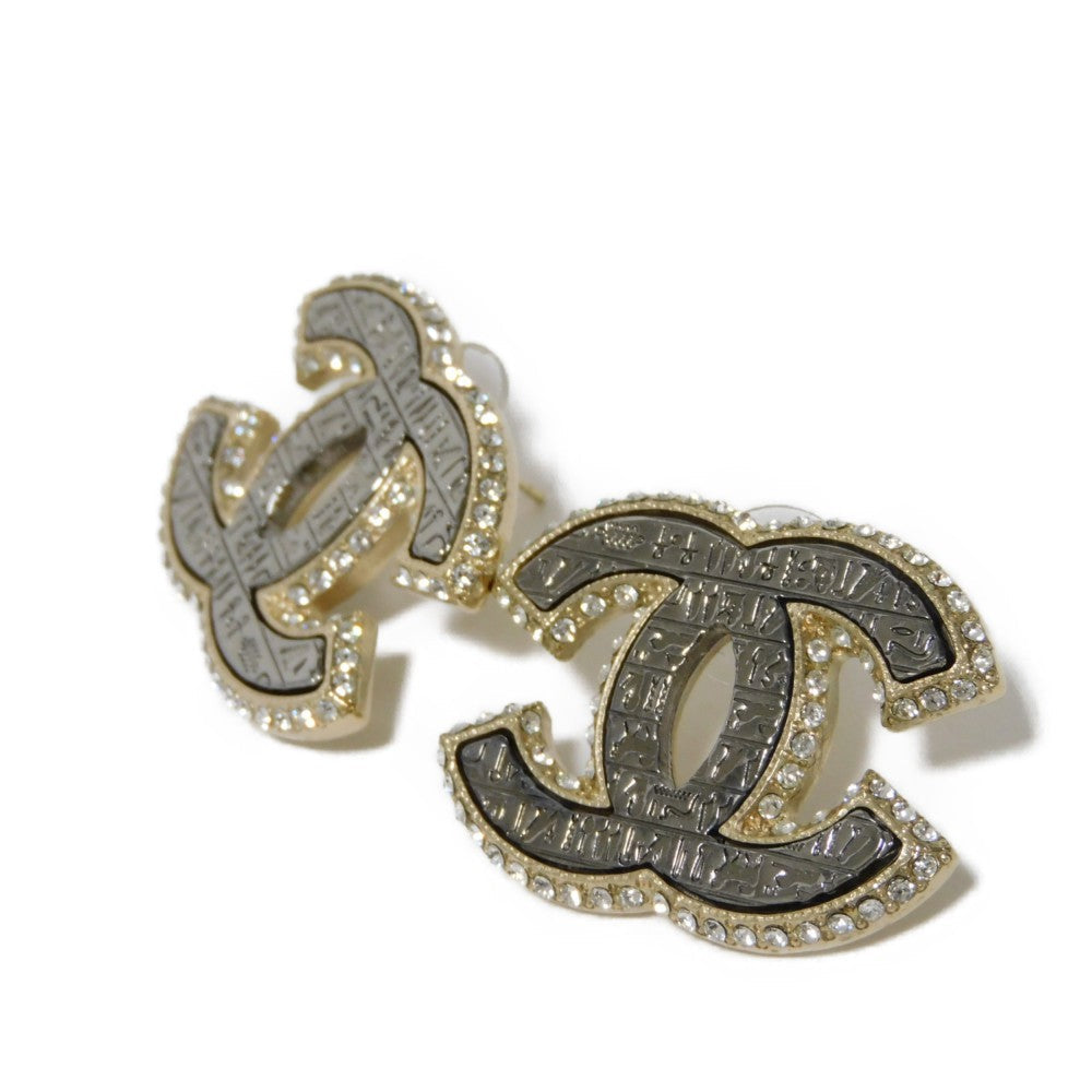 Top Quality Chanel Crystal Coco Mark Earrings