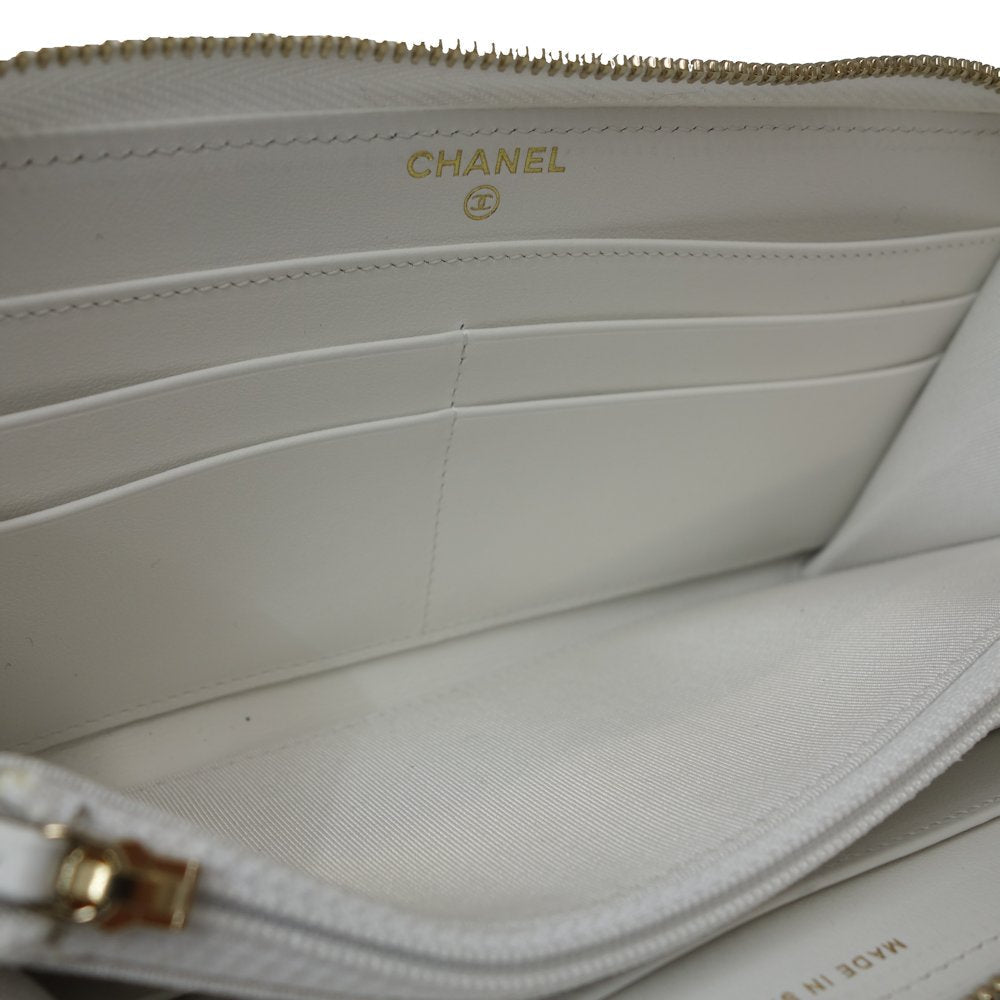 Top Quality Chanel Leather Matelasse CC Mark Long Wallet