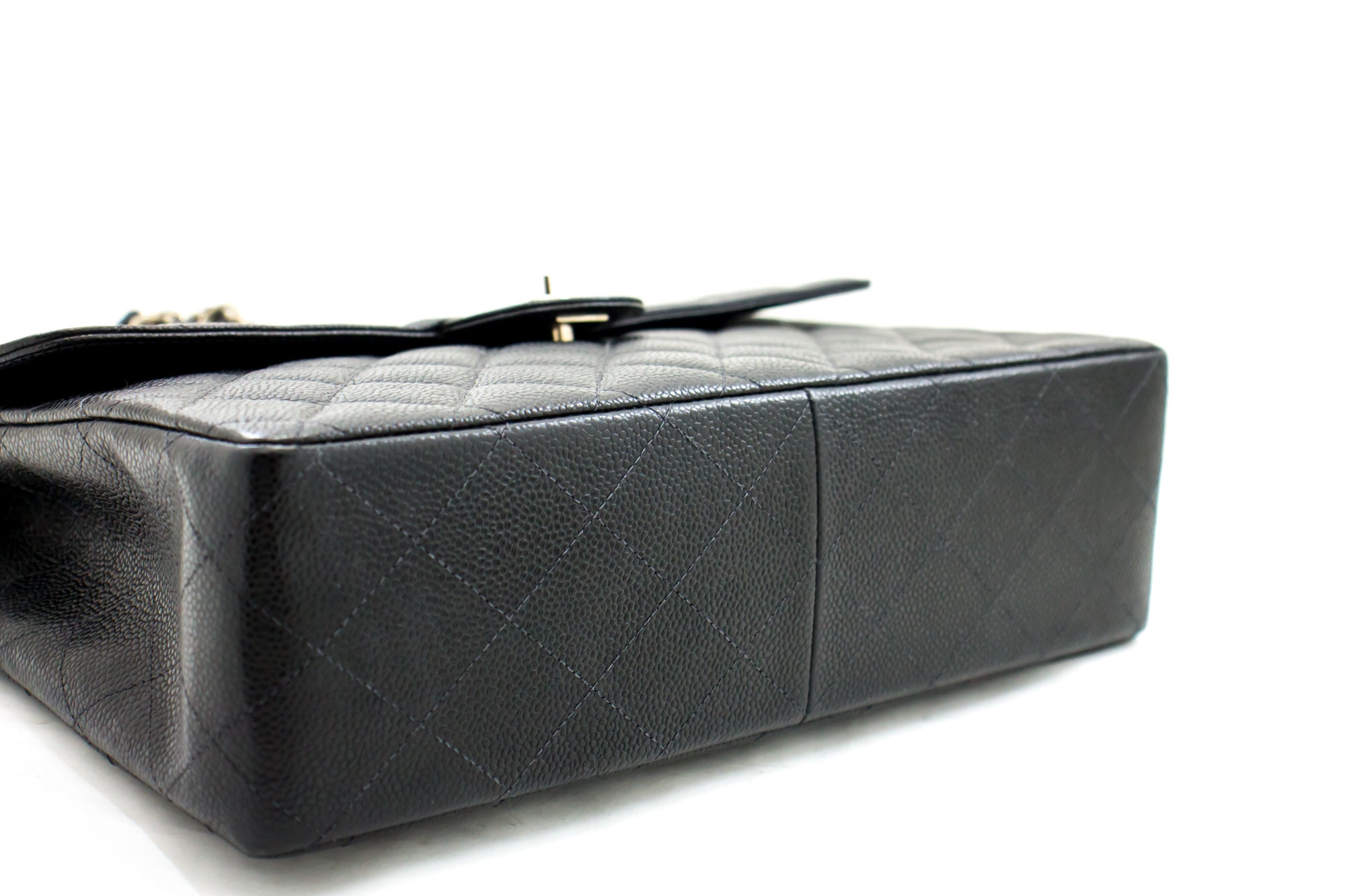 Top Quality Chanel Classic Large 11 Chain Shoulder Bag Black Grained Calfskin