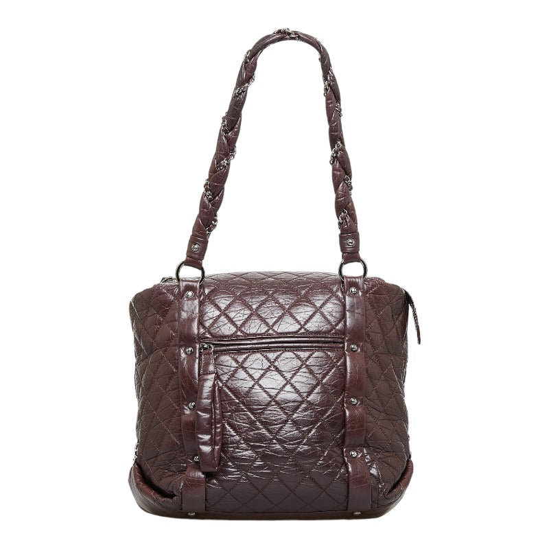 Top Quality Chanel Cocomark Line Chain Shoulder Bag s Bag Brown Silver Leather Ladies CHANEL