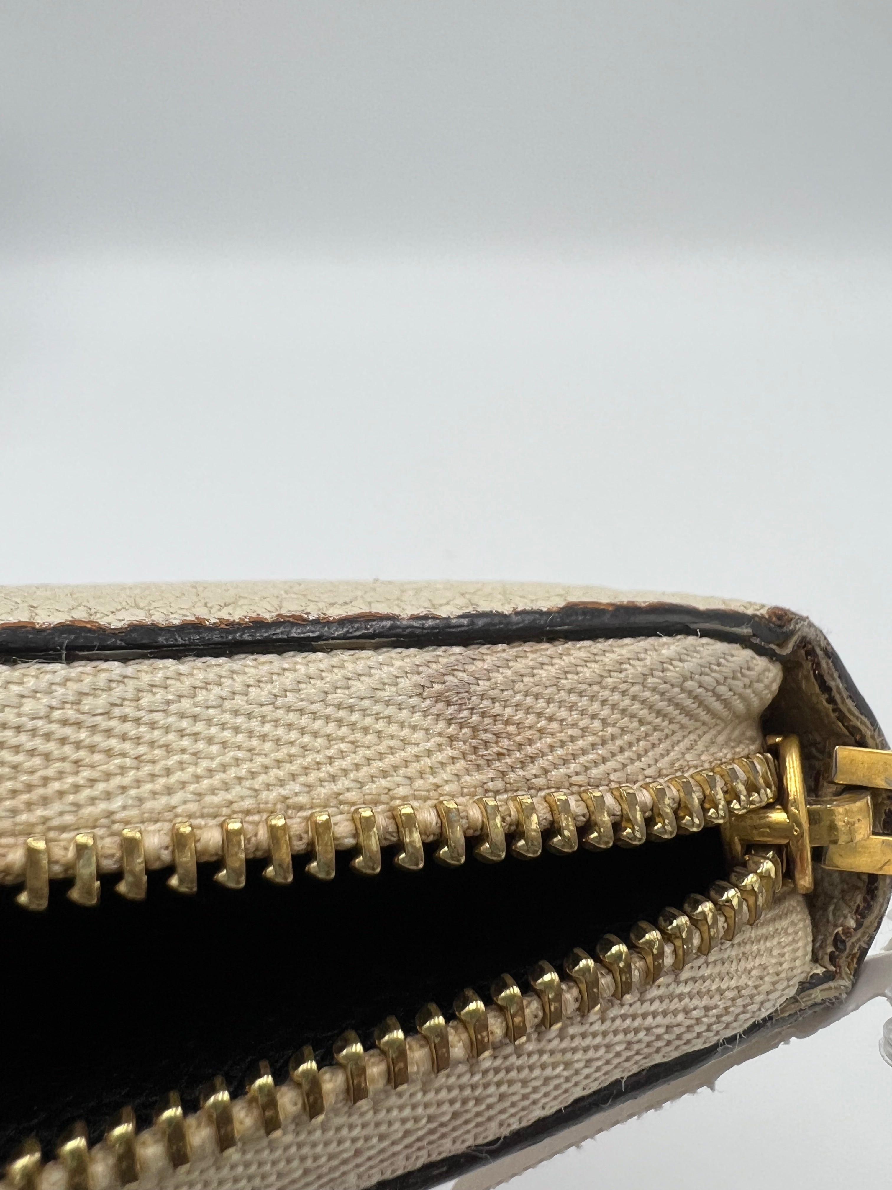 Celine Zip Around Calfskin Designer Leather Wallet