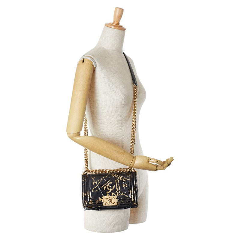 Top Quality Chanel Graffiti Boy Croc Embossed Leather Shoulder Bag