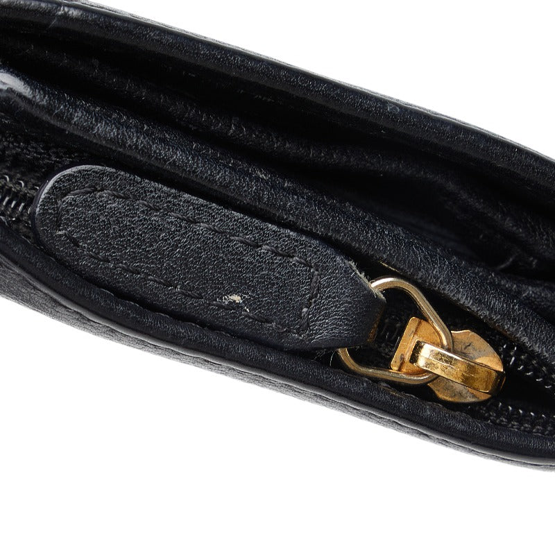 Top Quality Chanel CAMERIA COCOMARK Folding Wallet Black Leather CHANEL