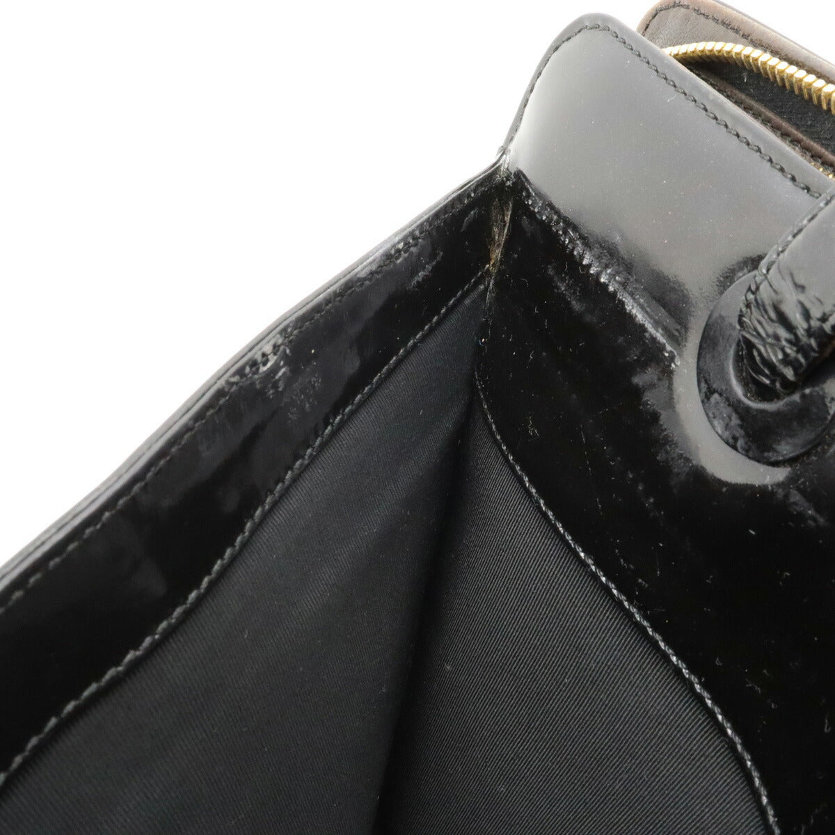 Top Quality Chanel Logo Patent Leather Tote Bag Black