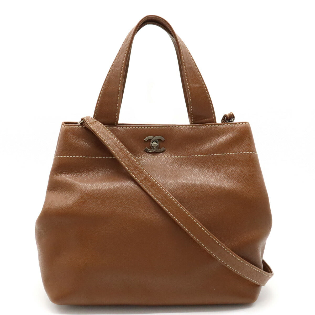 Top Quality Chanel Caviar Skin Tote Bag Brown