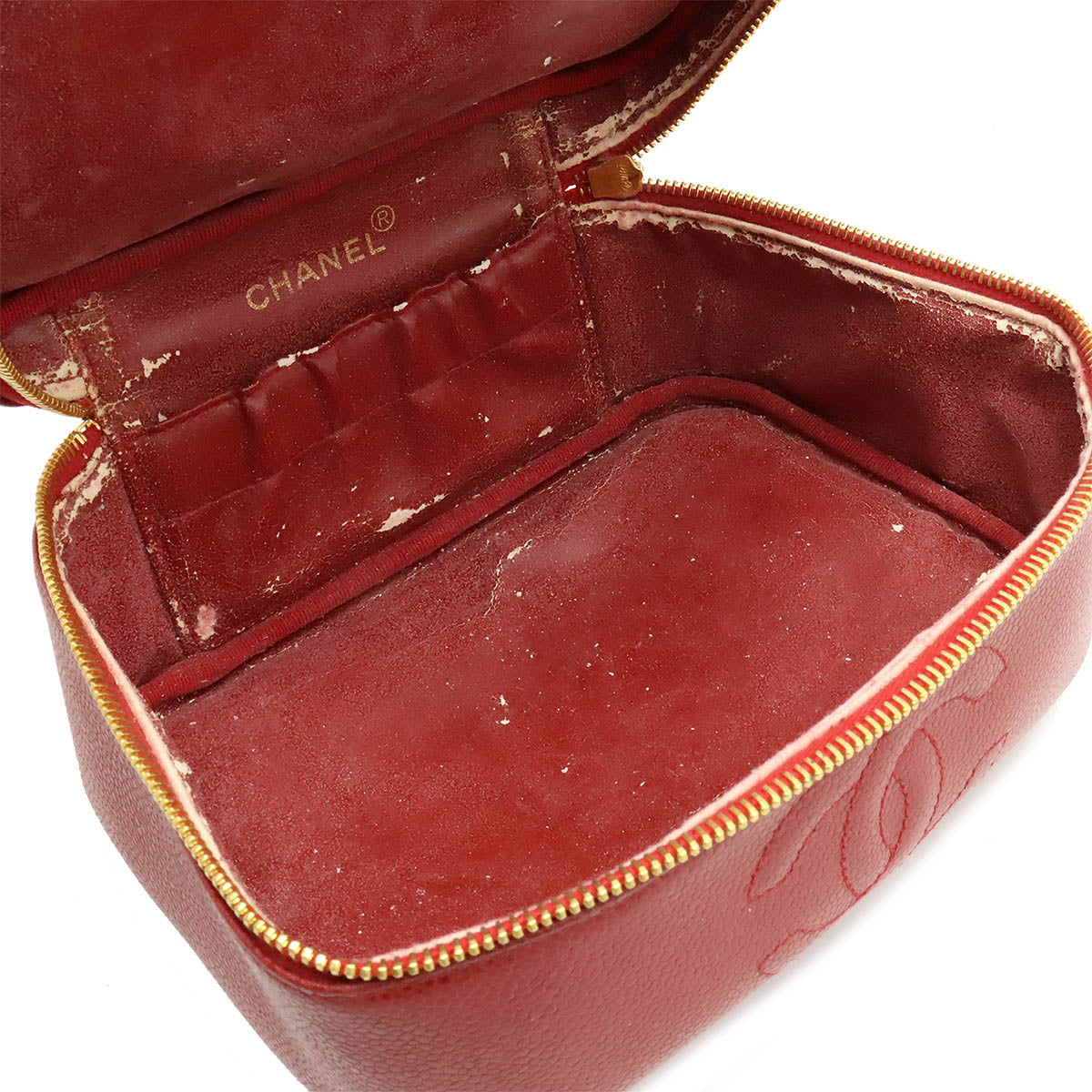 Top Quality Chanel Caviar Vanity Handbag Red Leather