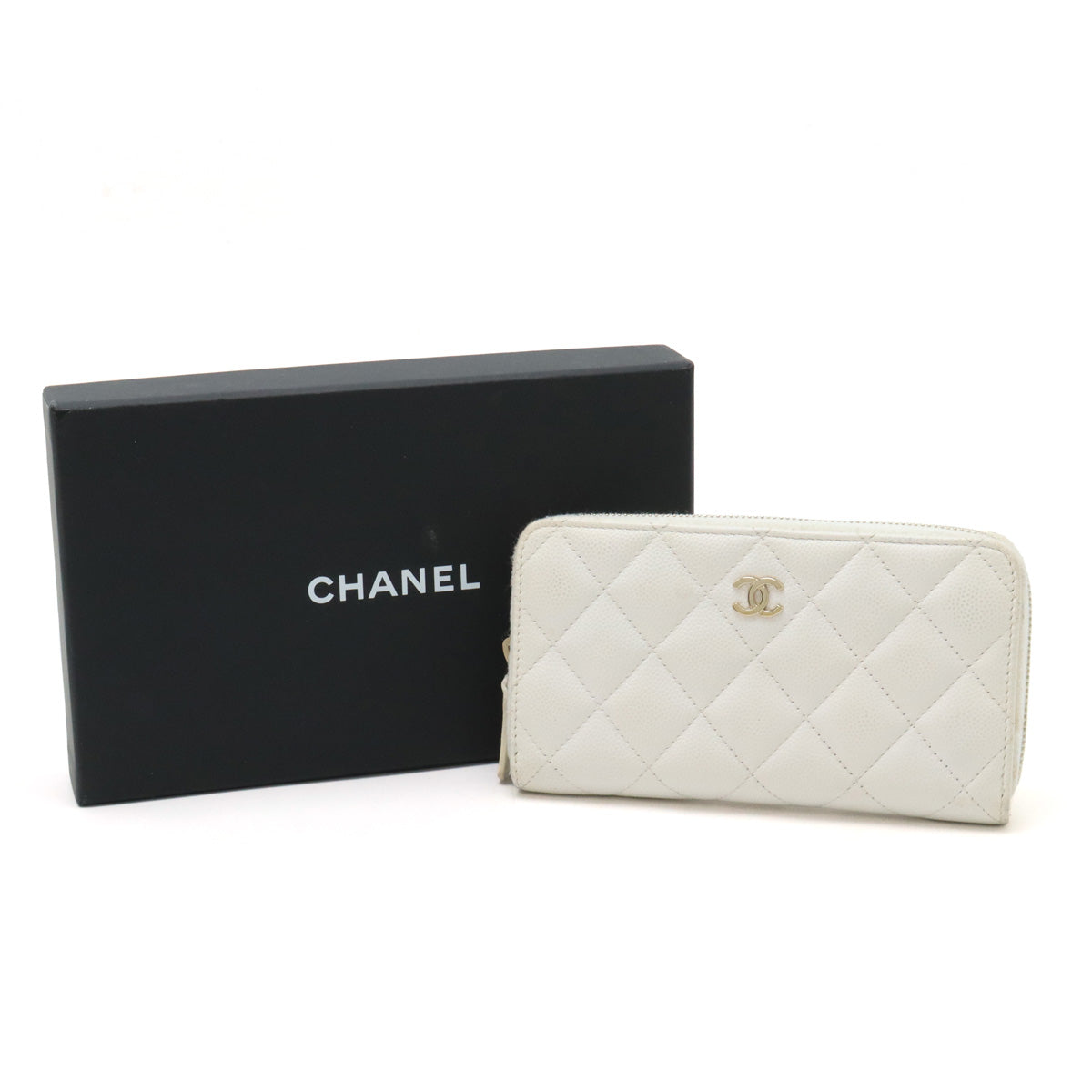 Top Quality Chanel Caviar Matelasse Small Zip Wallet