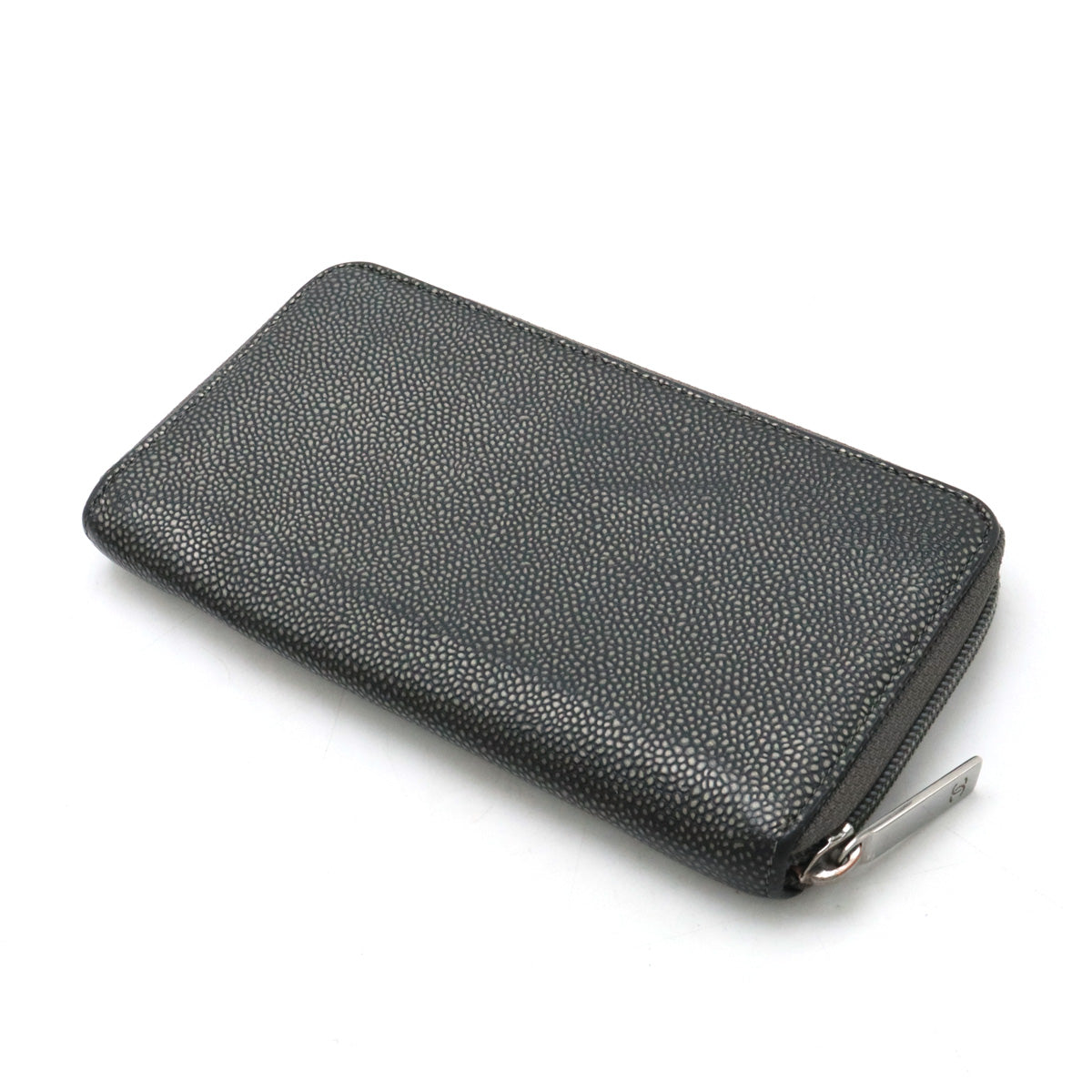 Top Quality Chanel Caviar Skin Round Zip Wallet Metallic Gray