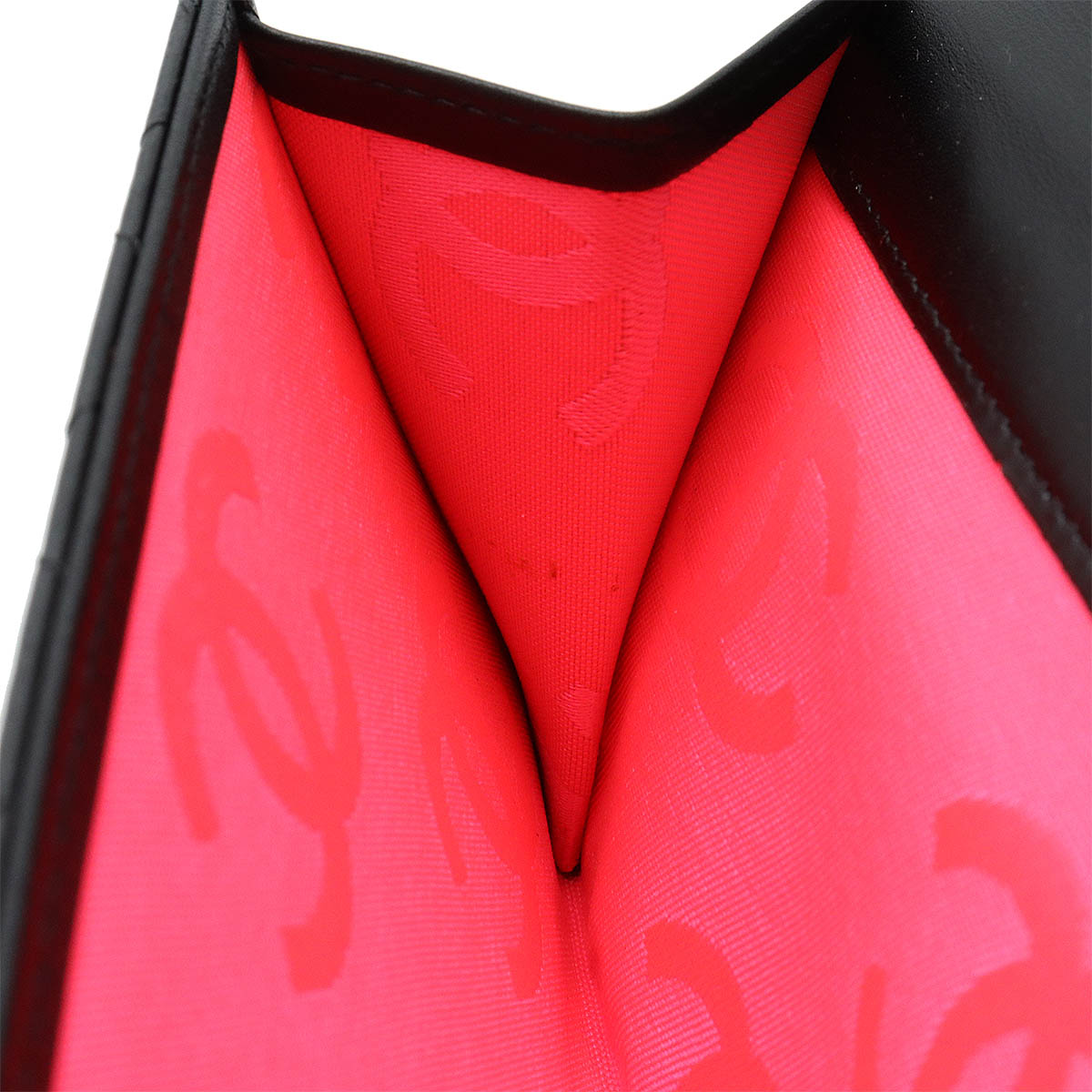 Top Quality Chanel Cambon Line Leather Wallet Black Pink