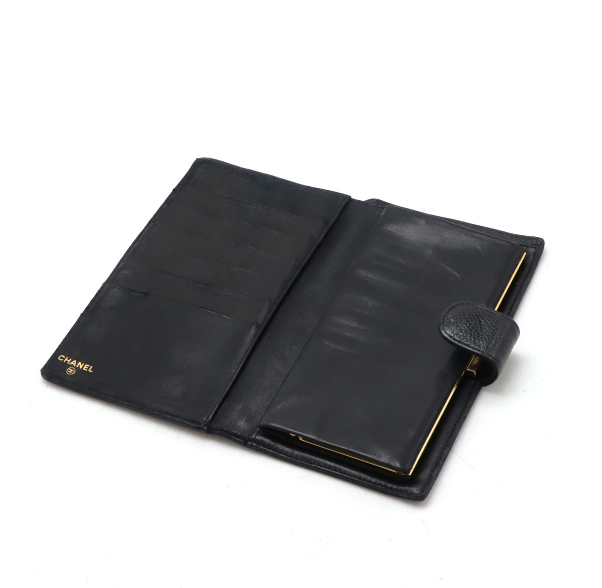 Top Quality Chanel Caviar Skin Coco Mark Long Wallet A13498