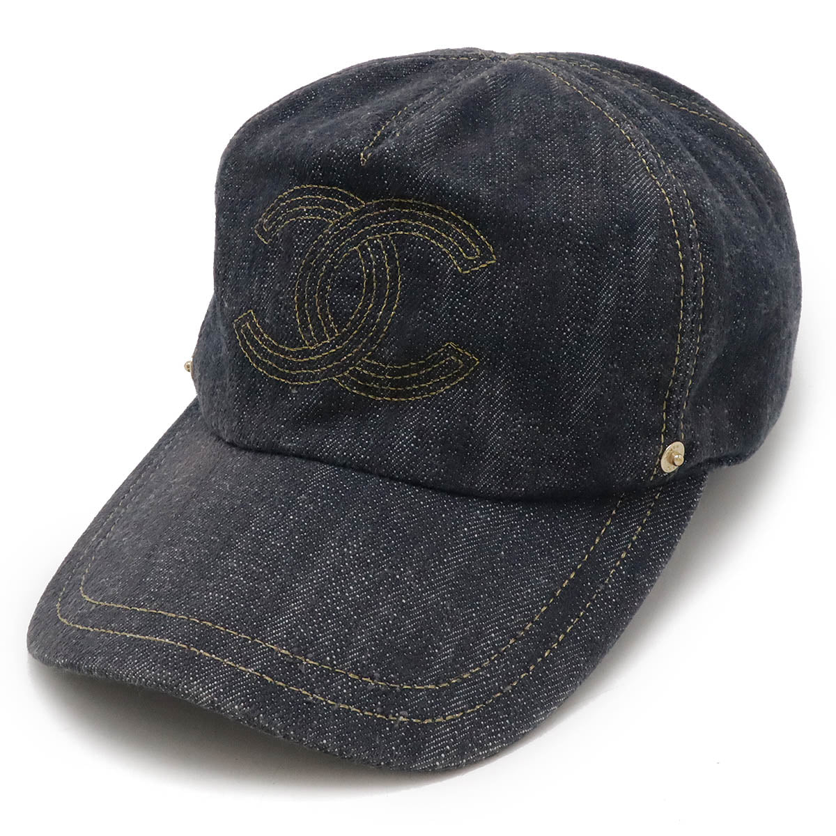 Top Quality Chanel Denim Cap with Coco Mark. Blue