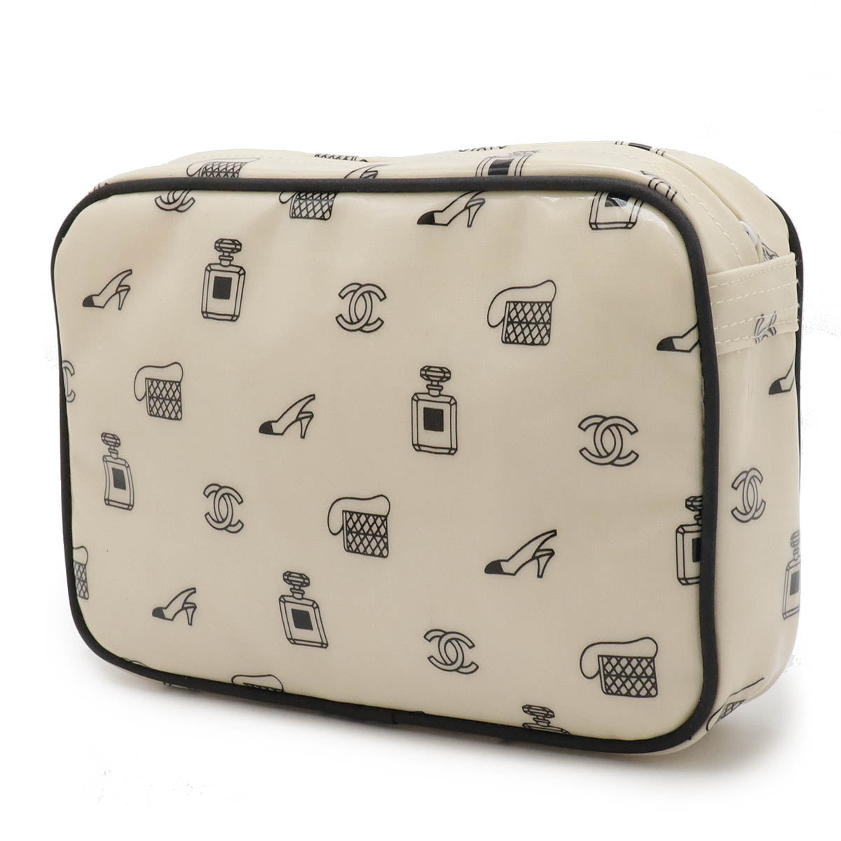 Top Quality Chanel Logo Print Travel Pouch Cosmetic Bag