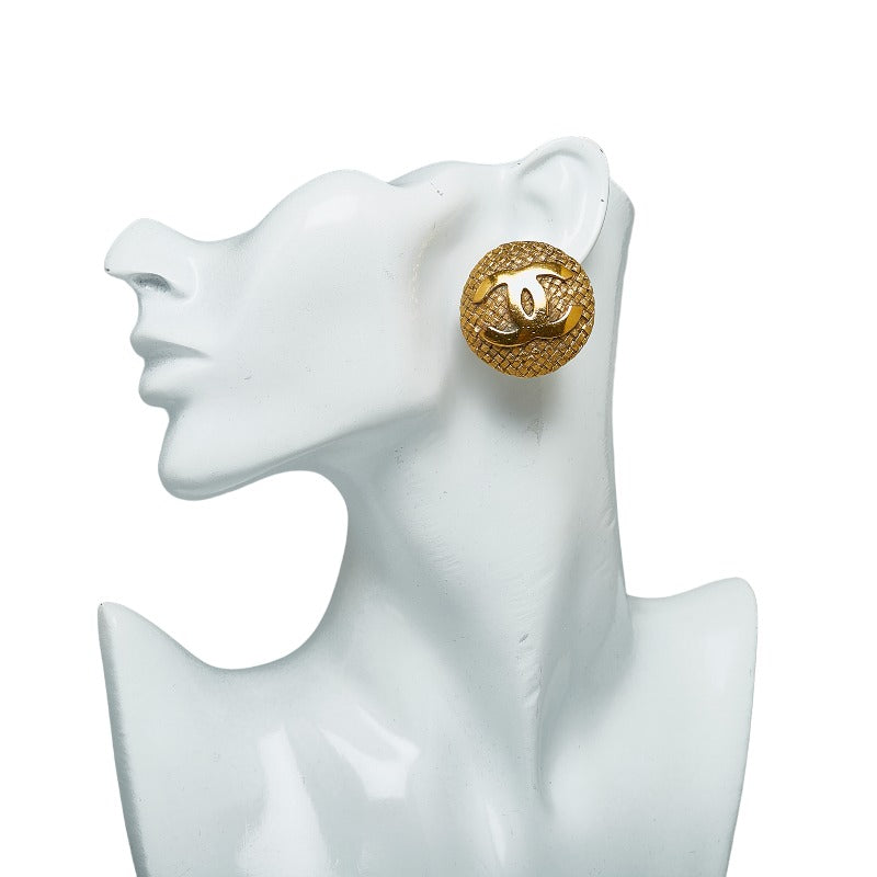 Top Quality Chanel Vintage Wrapped Decacoco Cocomark Rage Earring Gold Ladies CHANEL