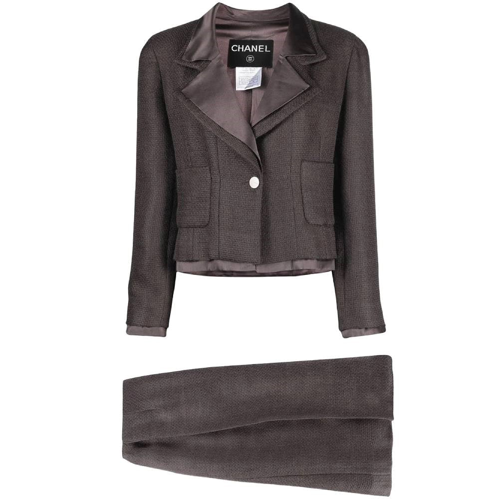 Top Quality Chanel Top Quality Chanel Grey Mohair Skirt Suit