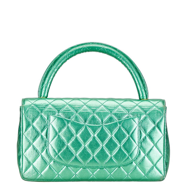 Top Quality Chanel Leather Coco Mark Matelasse Handbag Green Gold