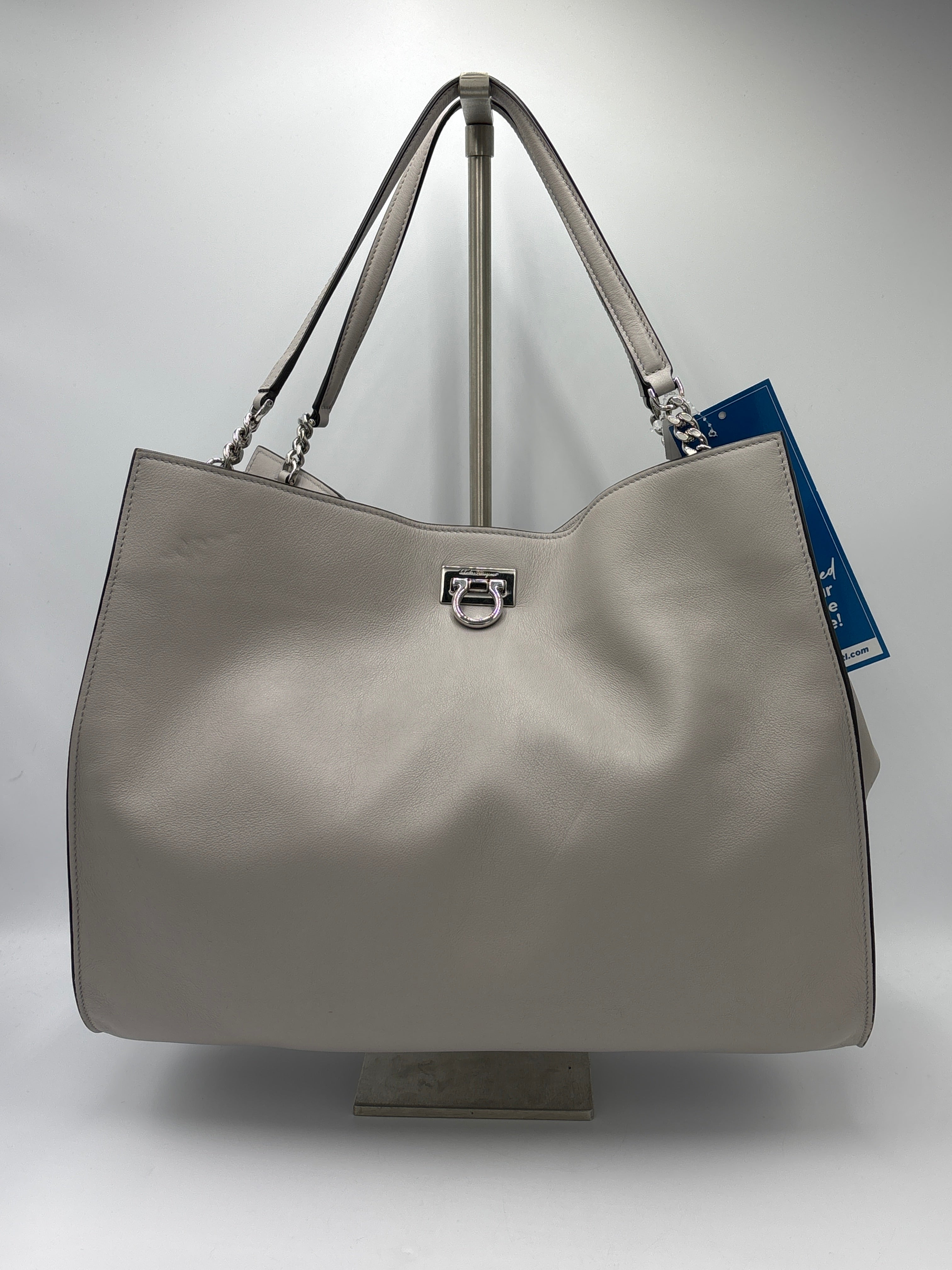 Ferragamo Gancini Clasp Leather Luxury Tote w/ Pouchette