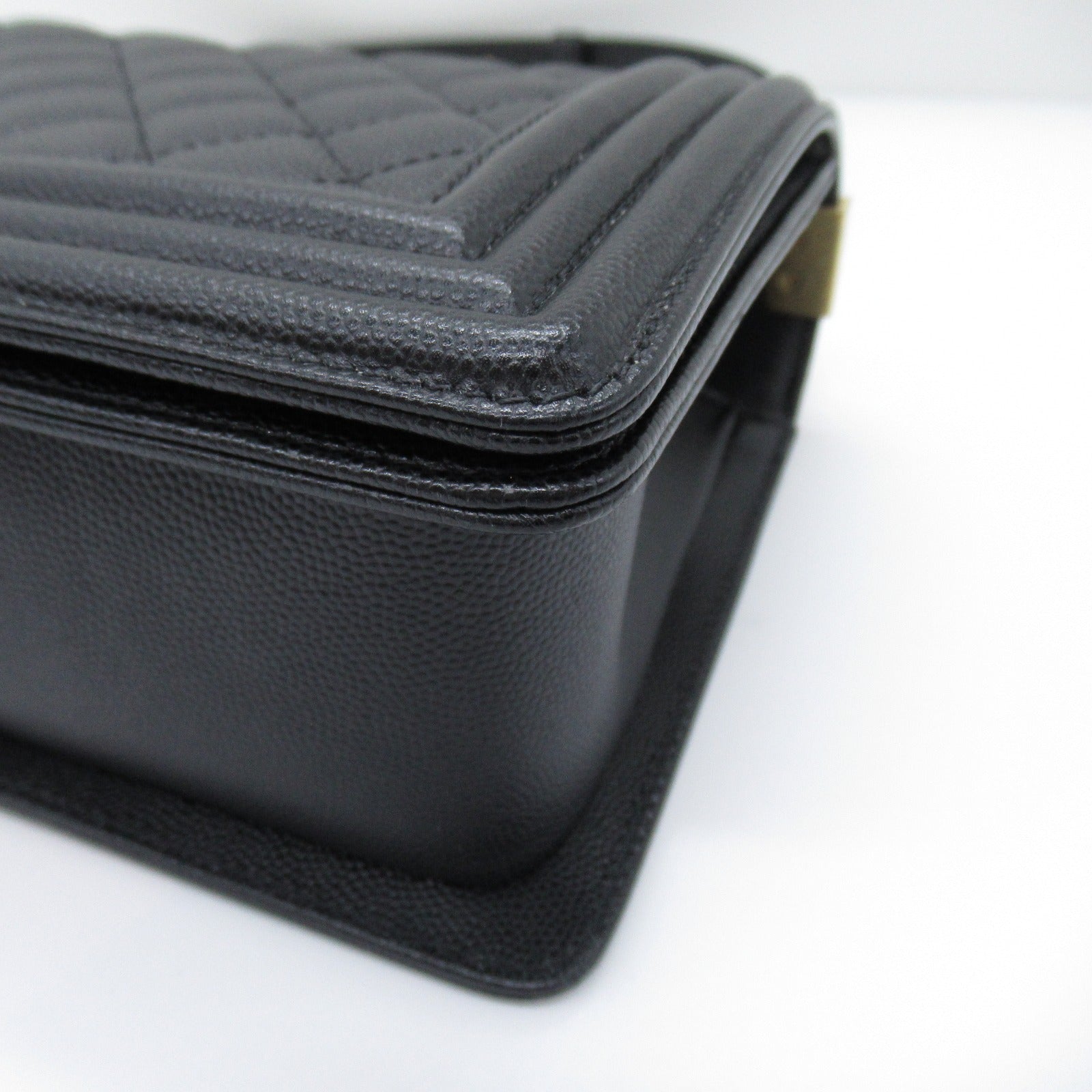 Top Quality Chanel Boy Caviar Chain Shoulder Bag Black