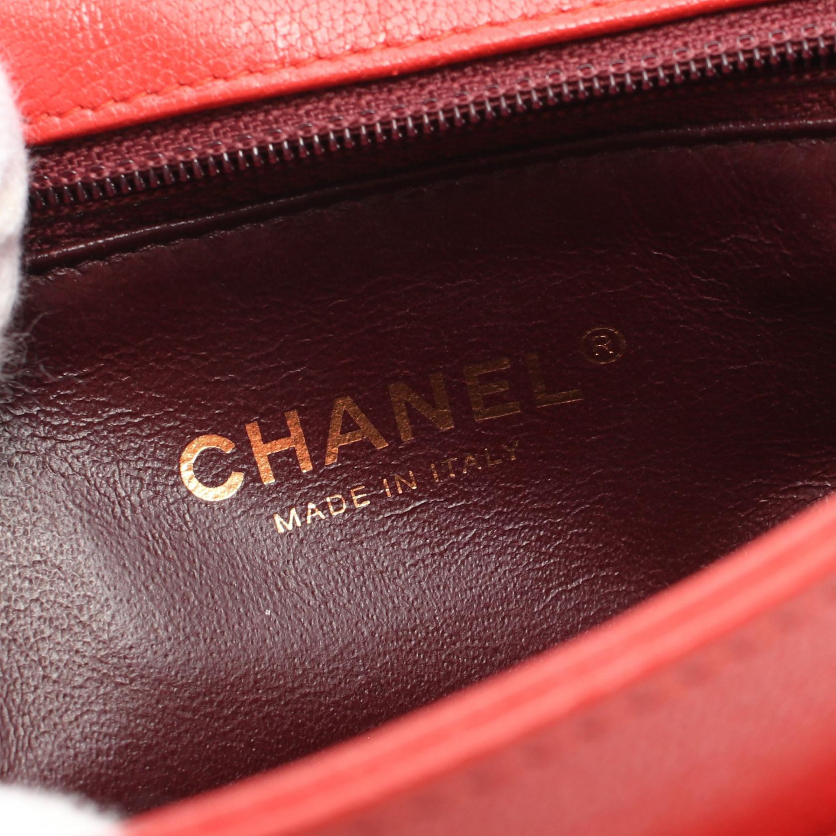 Top Quality Chanel Chevron Leather Shoulder Bag Red