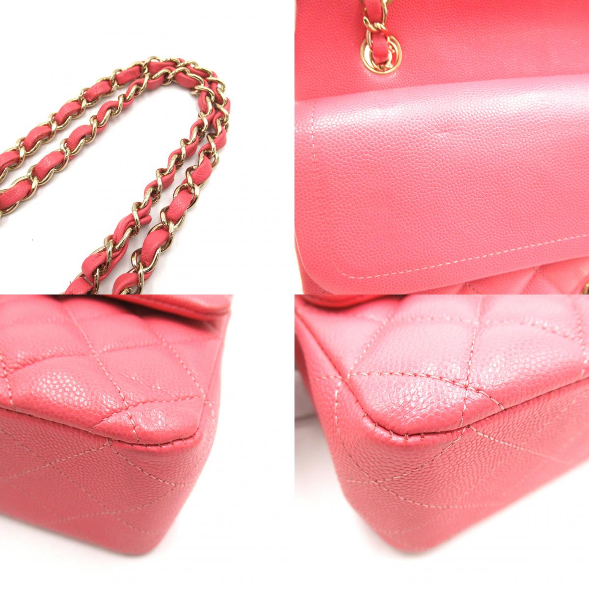 Top Quality Chanel Caviar Skin Double Flap Shoulder Bag Pink