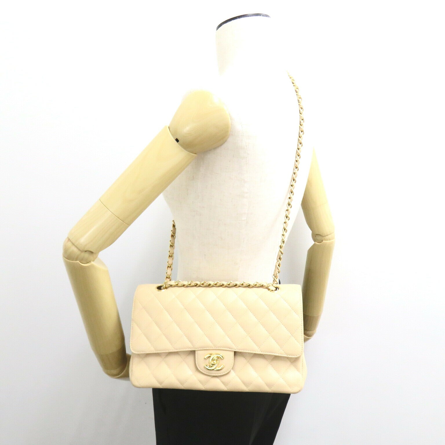 Top Quality Chanel Caviar Skin Double Flap Shoulder Bag