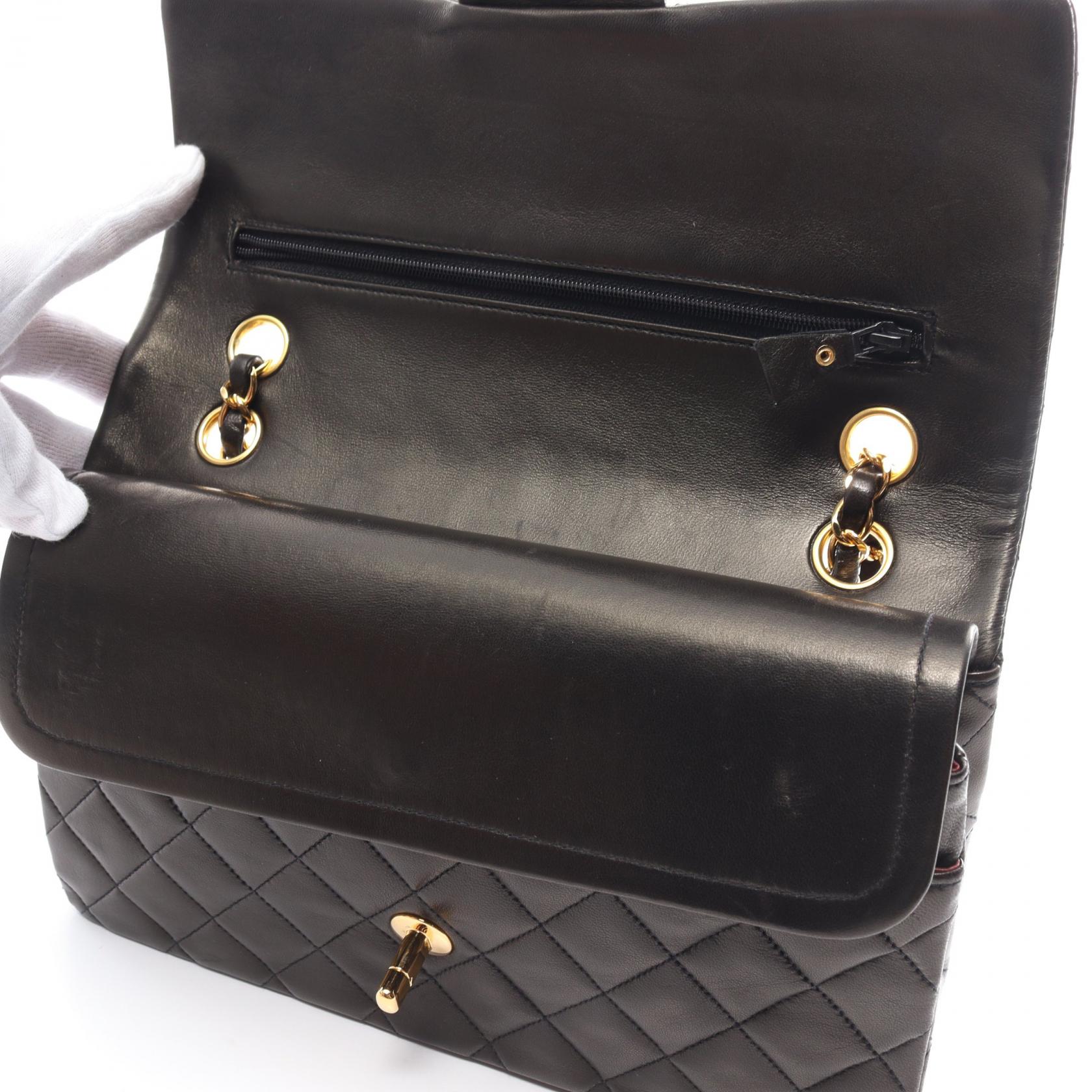 Top Quality Chanel Matelasse W Flap Shoulder Bag Black