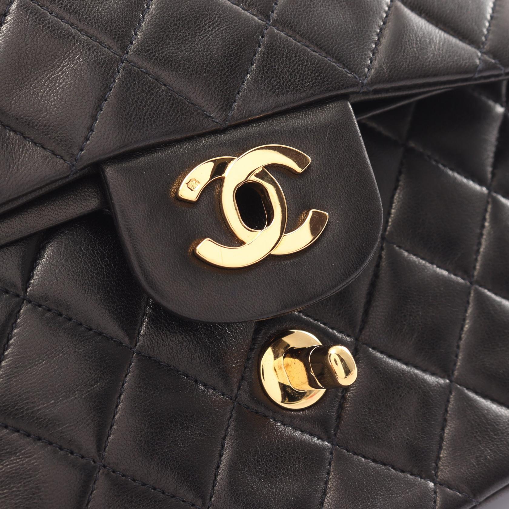 Top Quality Chanel Matelasse W Flap Shoulder Bag Black