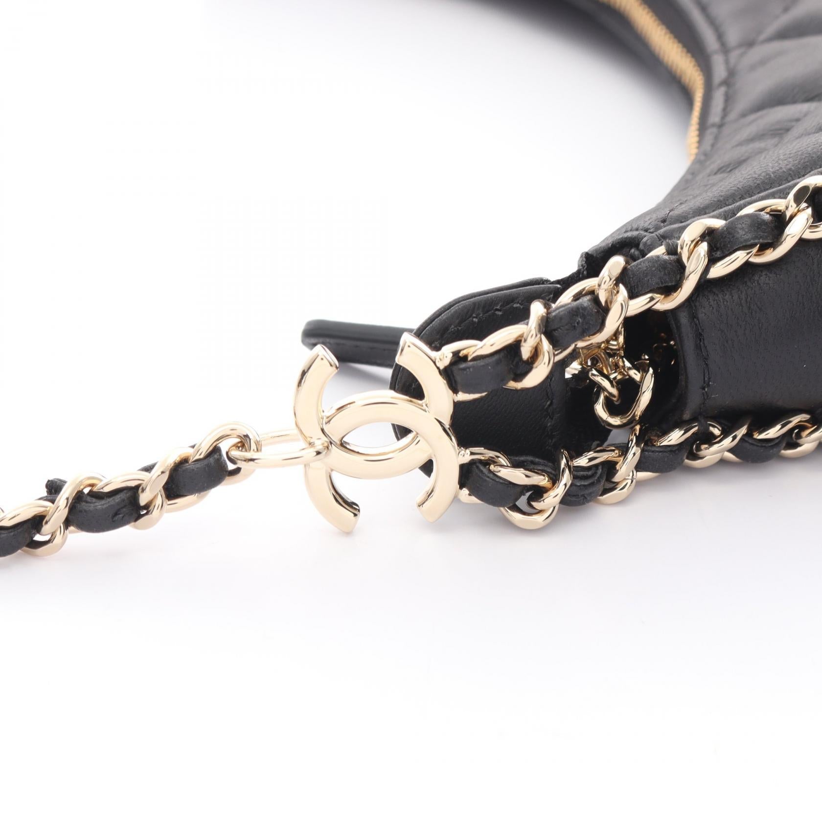 Top Quality Chanel Matelasse Small Hobo Shoulder Bag Black