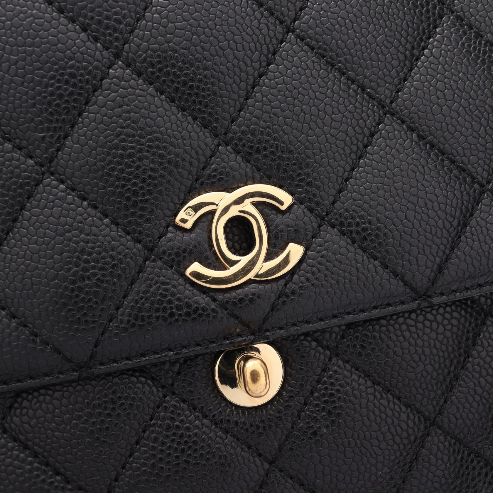 Top Quality Chanel Caviar Skin Matelasse Handbag Black
