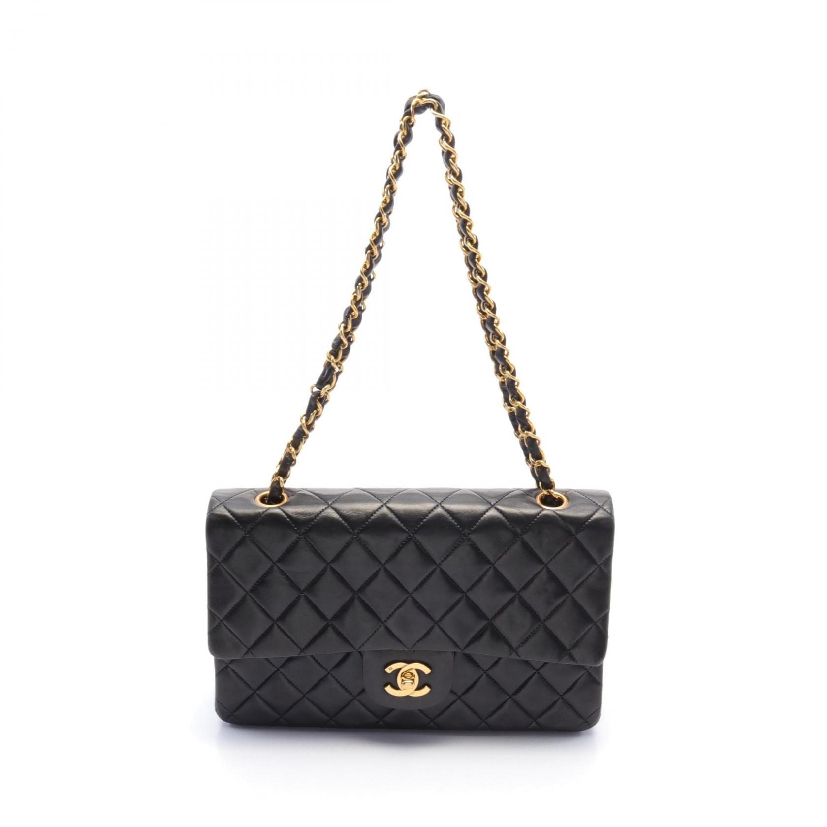 Top Quality Chanel Lambskin Matelasse W Flap Shoulder Bag A01112