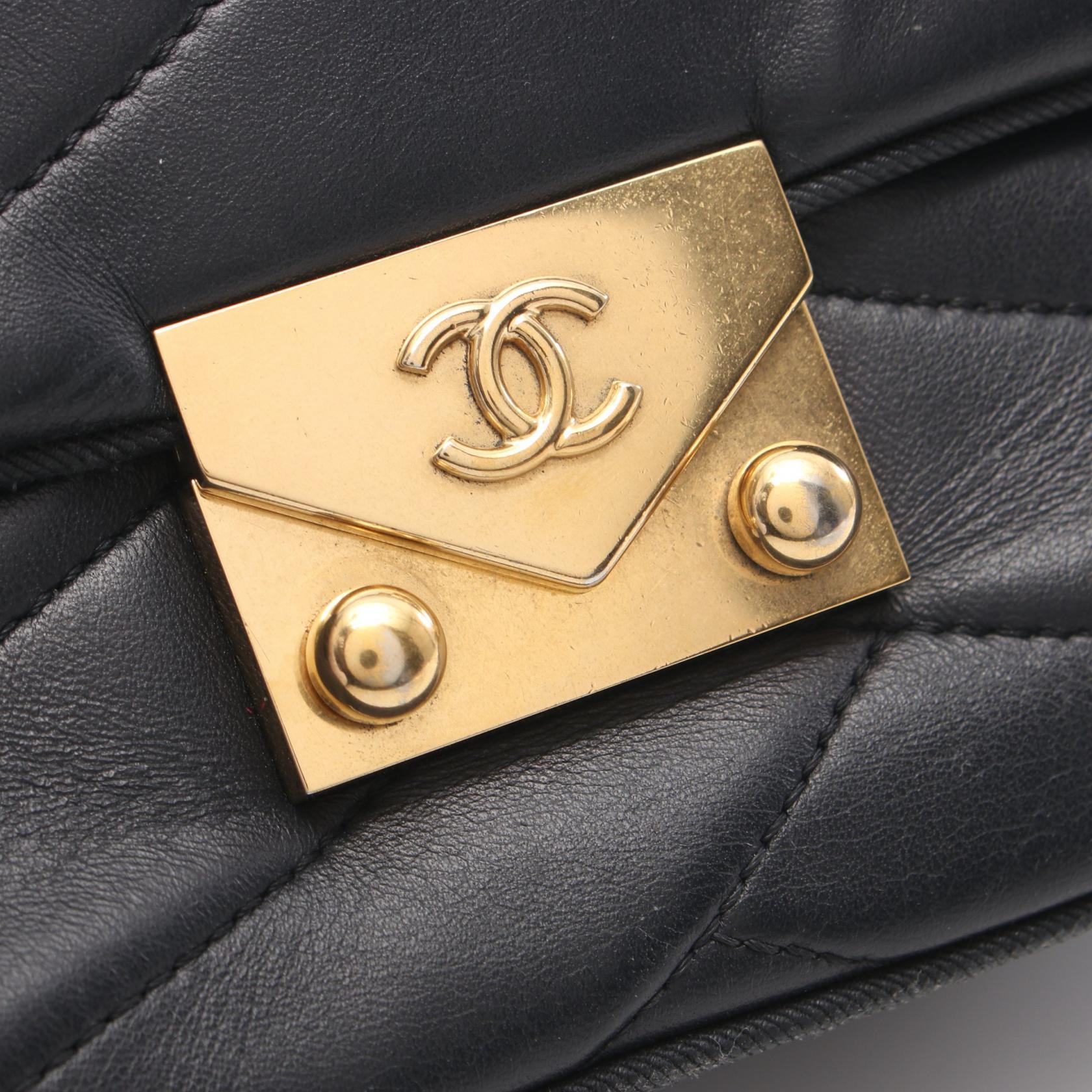 Top Quality Chanel Lambskin Shoulder Bag Navy