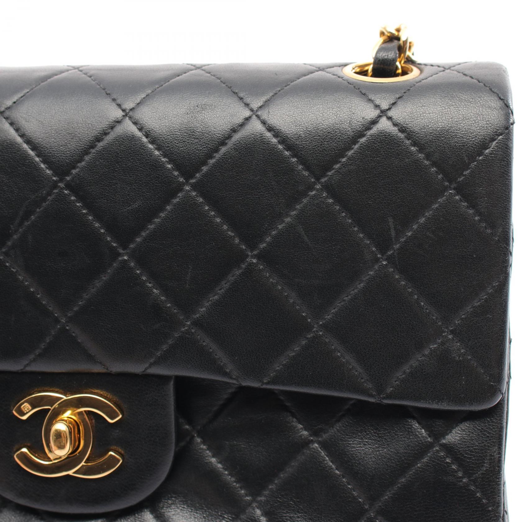Top Quality Chanel Lambskin Matelasse W Flap Shoulder Bag