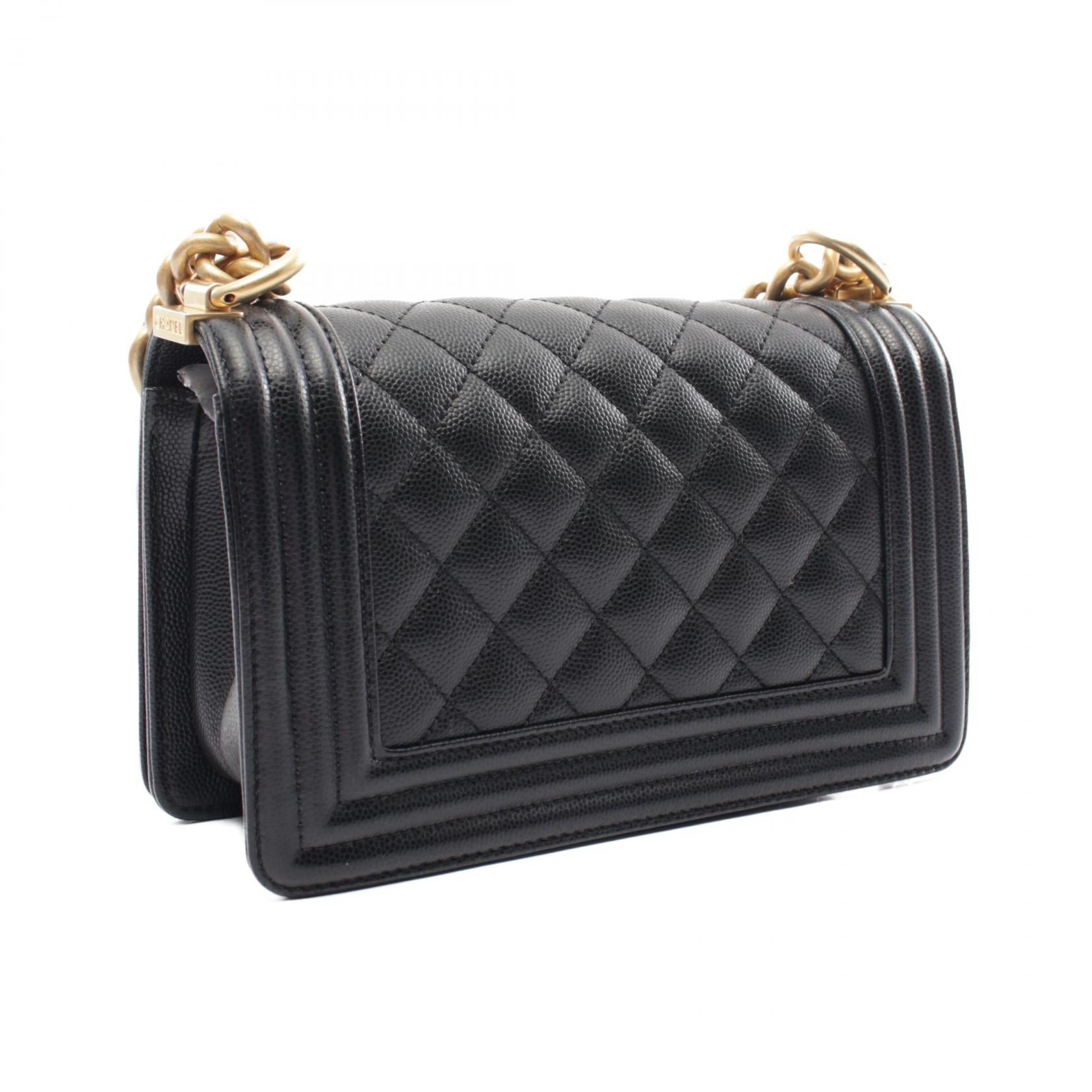 Top Quality Chanel Boy Small Leather Shoulder Bag Black