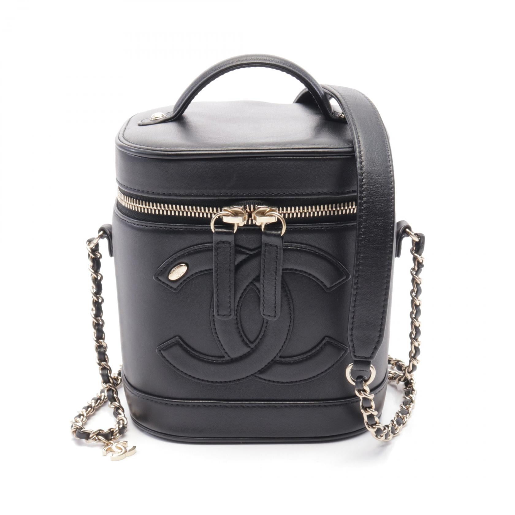 Top Quality Chanel Lambskin Coco Mark Handbag Black AS0323