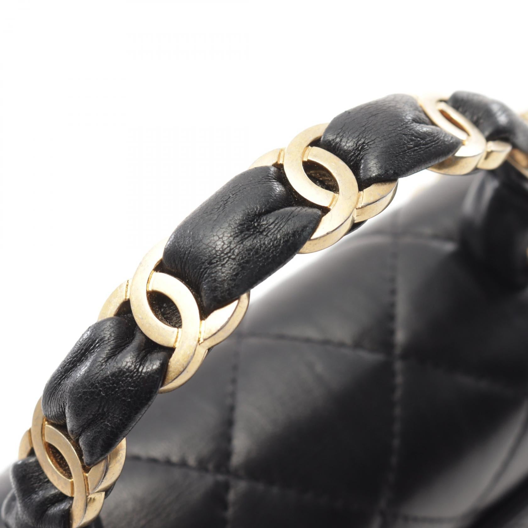 Top Quality Chanel Matelasse Top Handle Shoulder Bag Black
