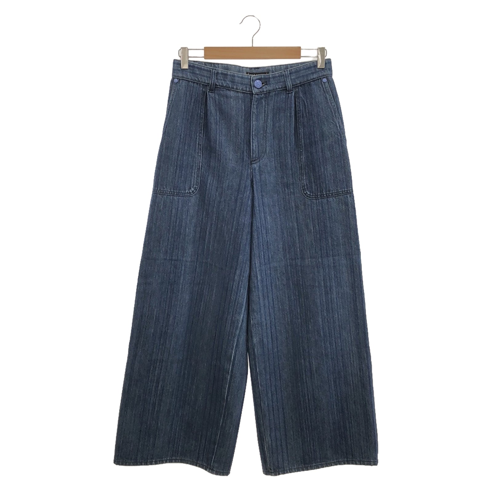 Top Quality Chanel Denim Wide Pants Cotton Blue