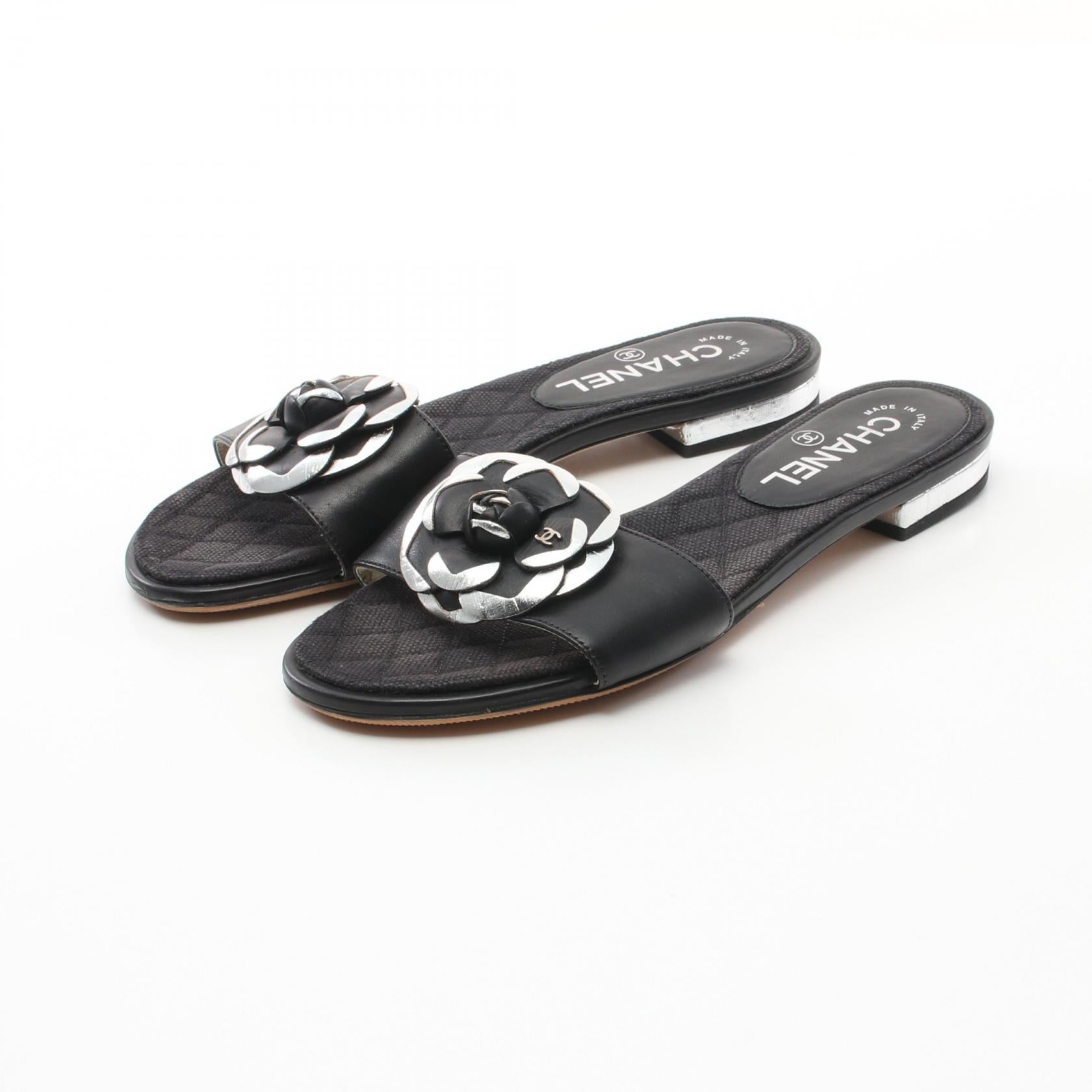 Top Quality Chanel Camellia Leather Sandals G29154