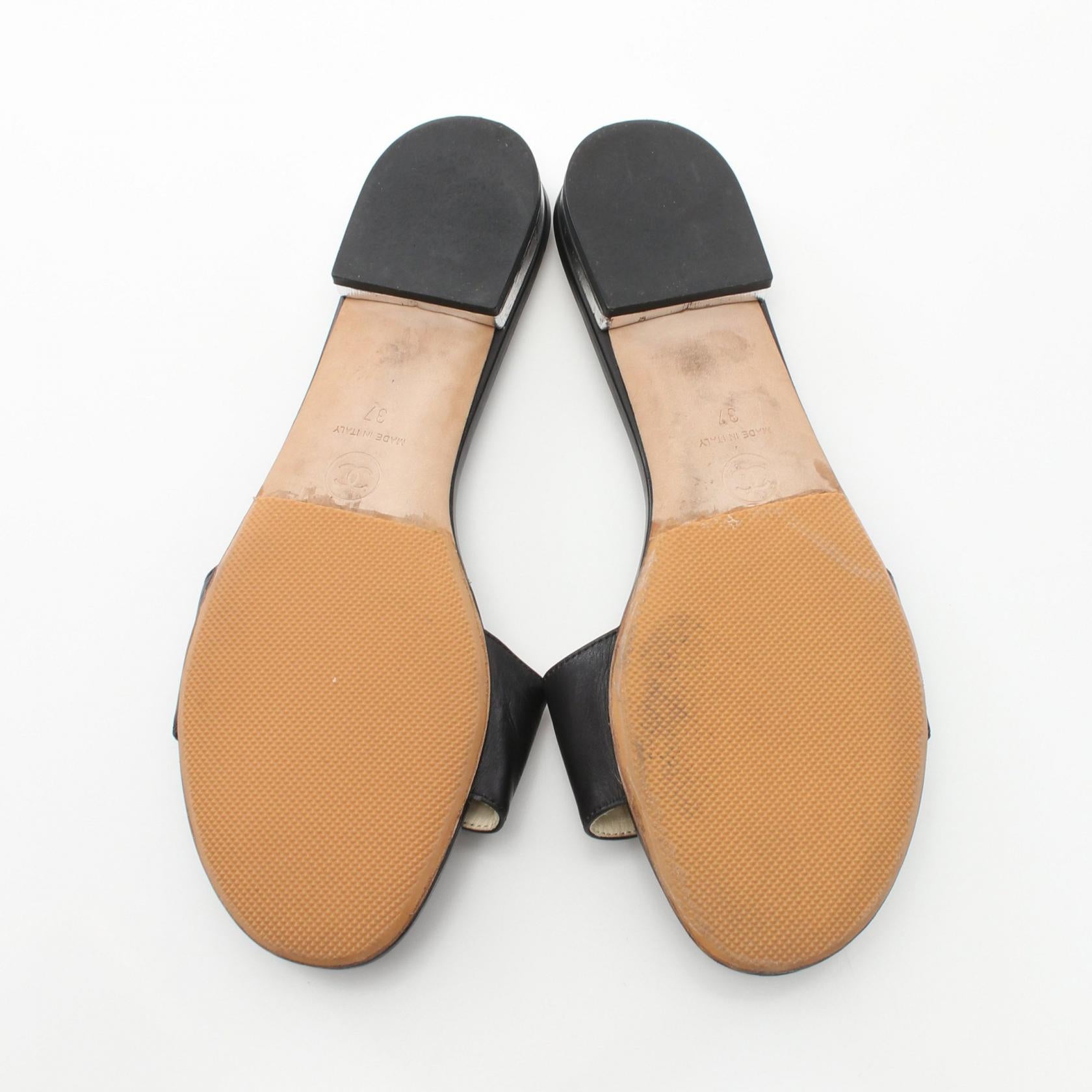 Top Quality Chanel Camellia Leather Sandals G29154