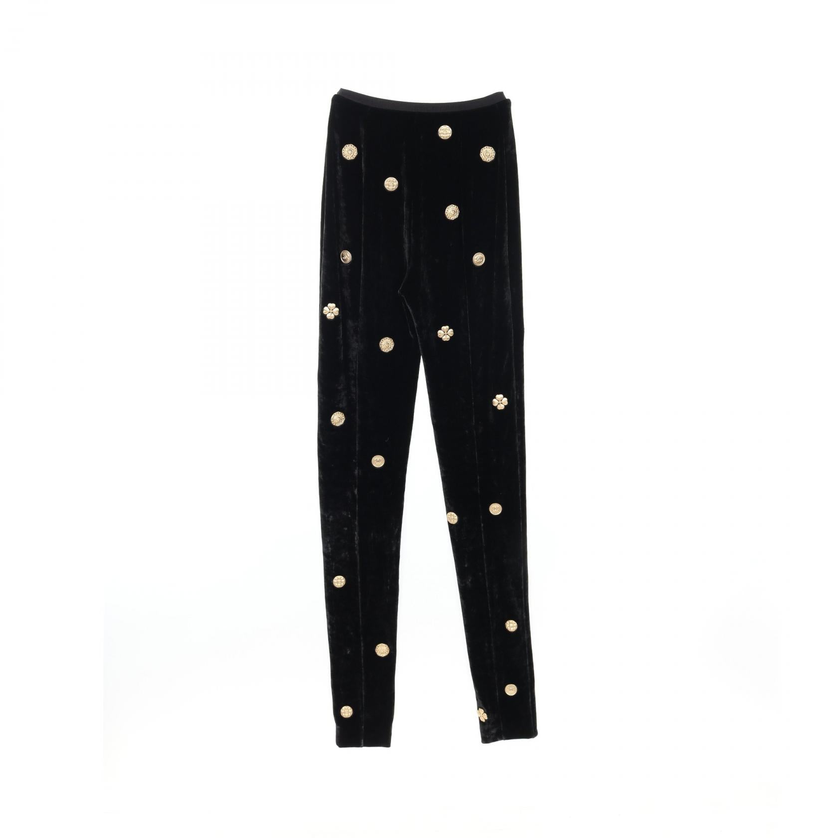 Top Quality Chanel Viscose Motif Pants Black/Gold
