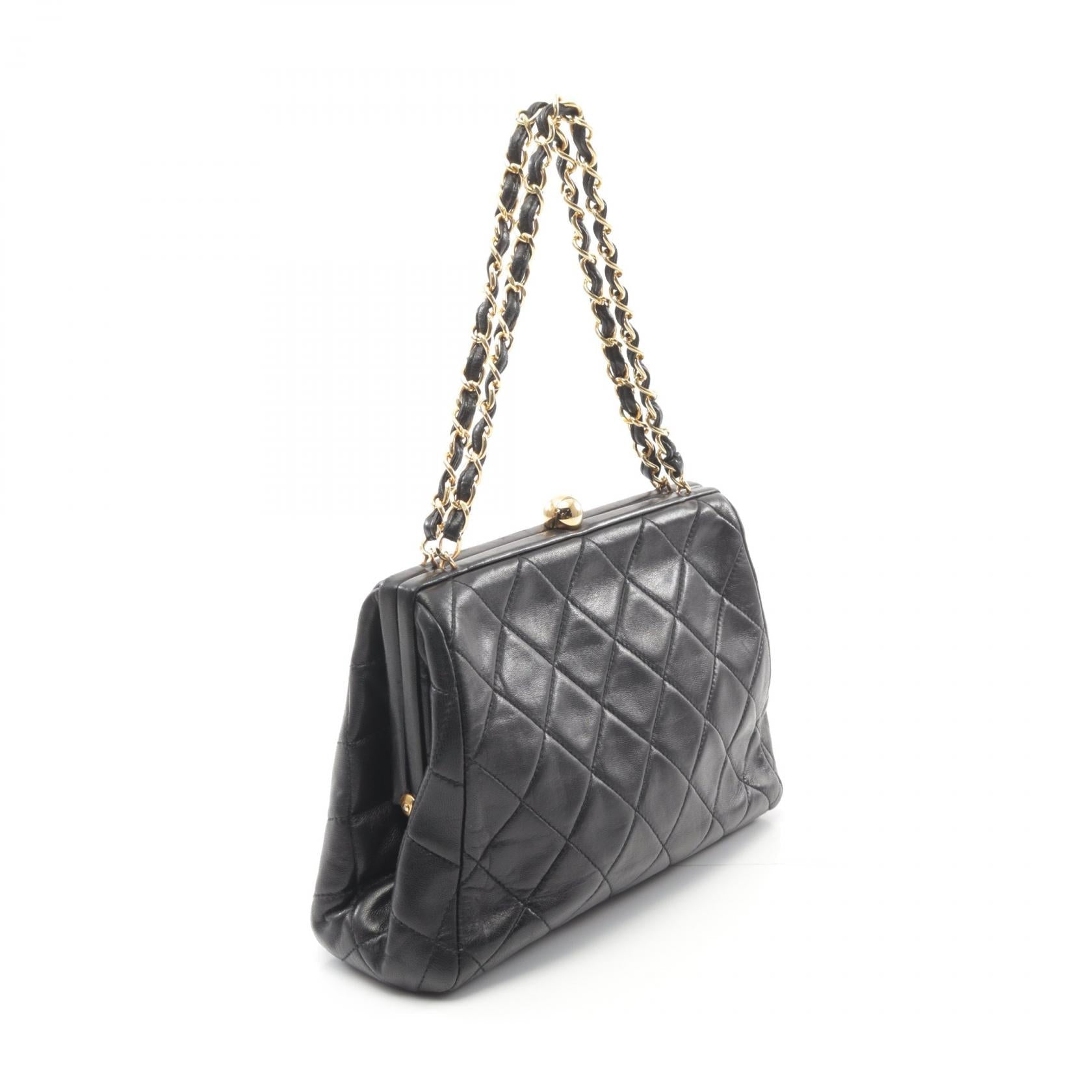 Top Quality Chanel Lambskin Matelasse Handbag Black