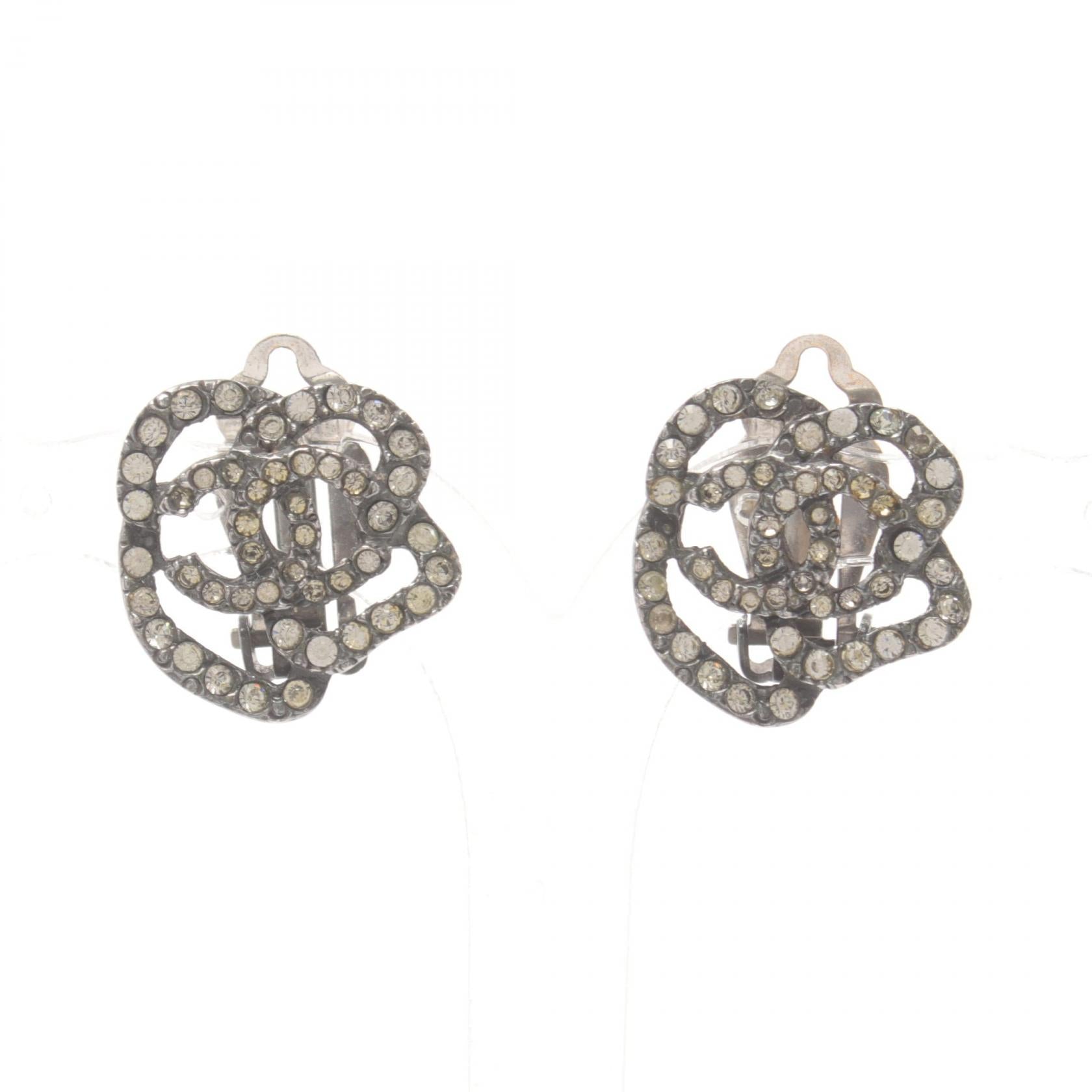 Top Quality Chanel Coco Mark Earrings Stainless Steel Rhinestone
