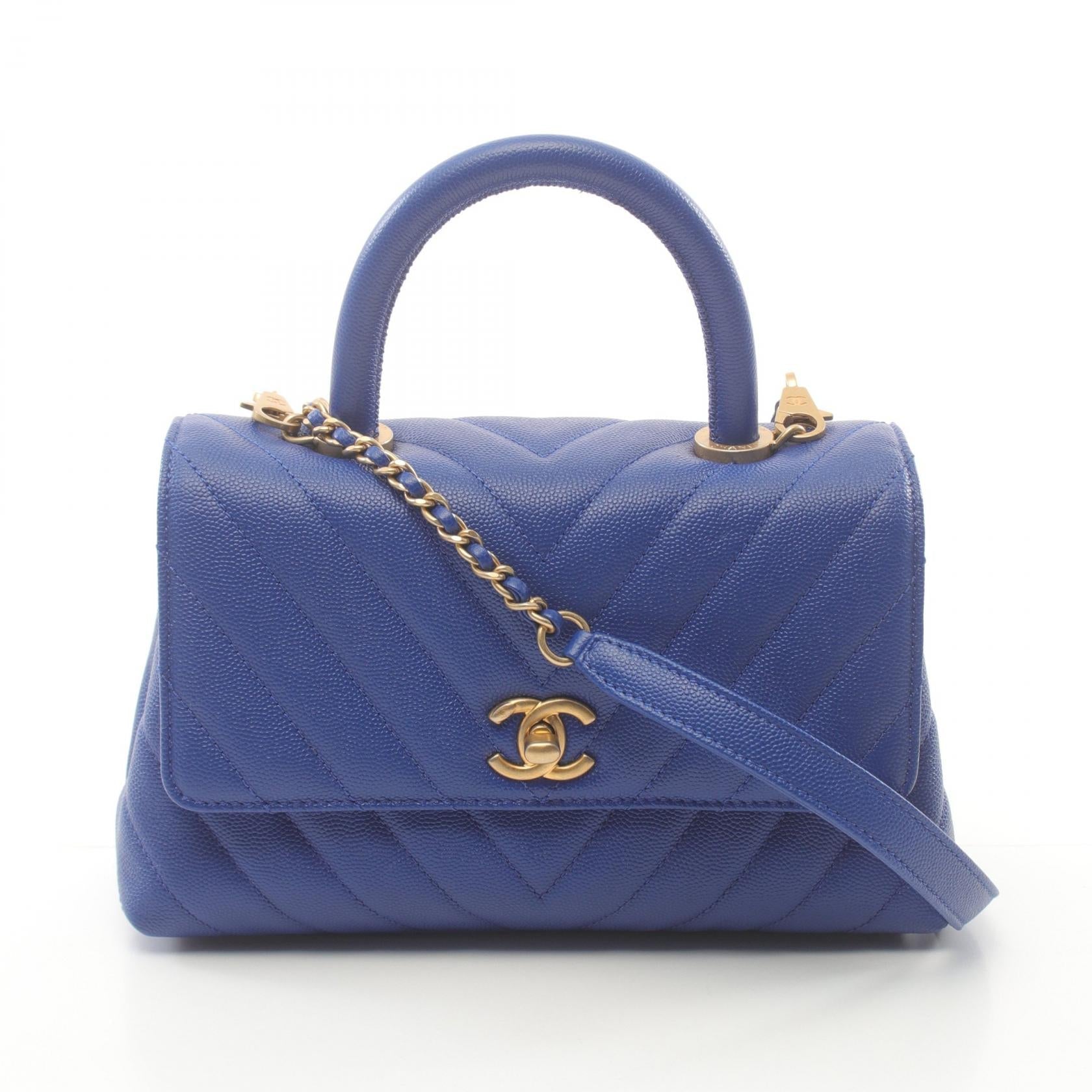 Top Quality Chanel Coco Handle V-Stitch Leather Handbag