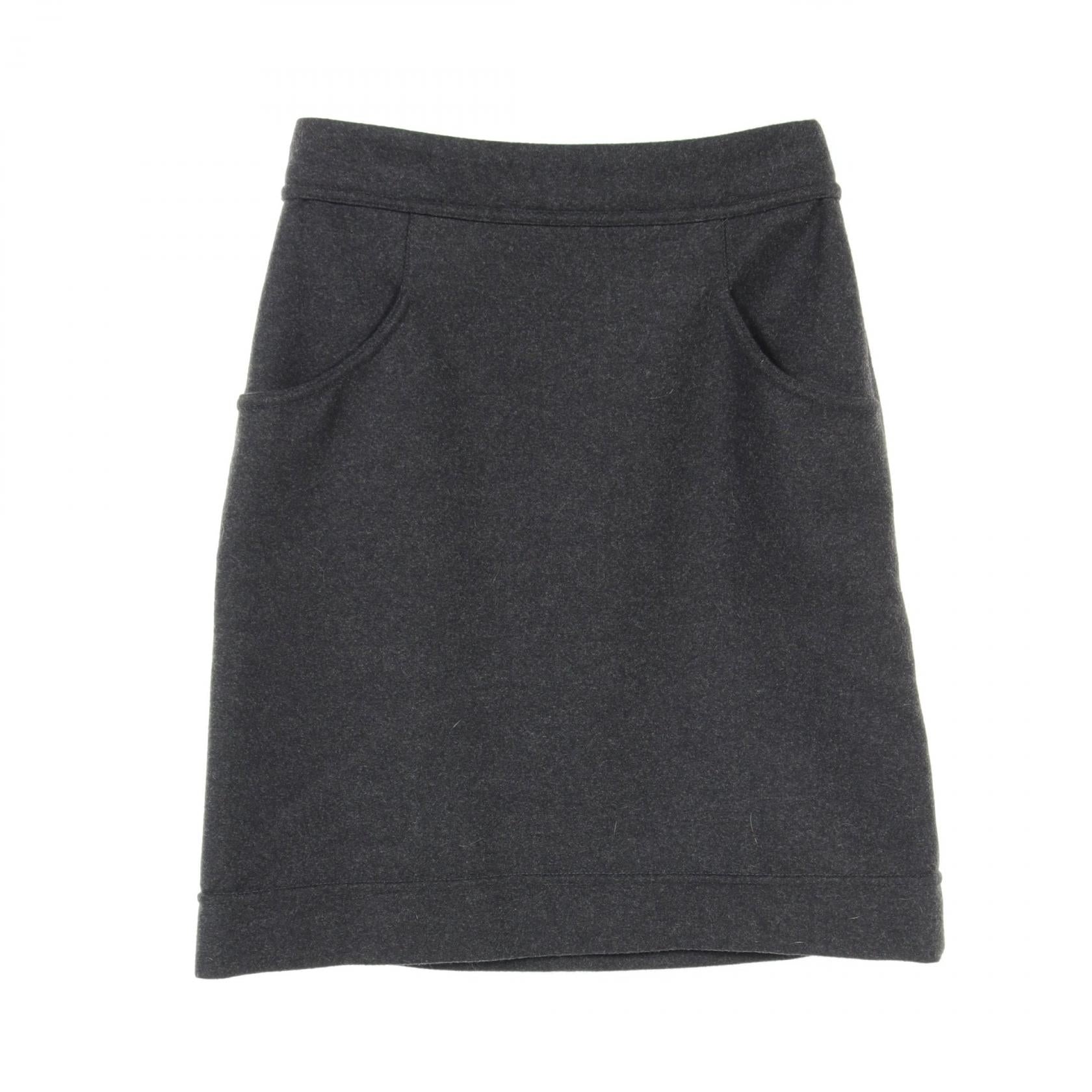 Top Quality Chanel Wool Angora Skirt Gray P41836