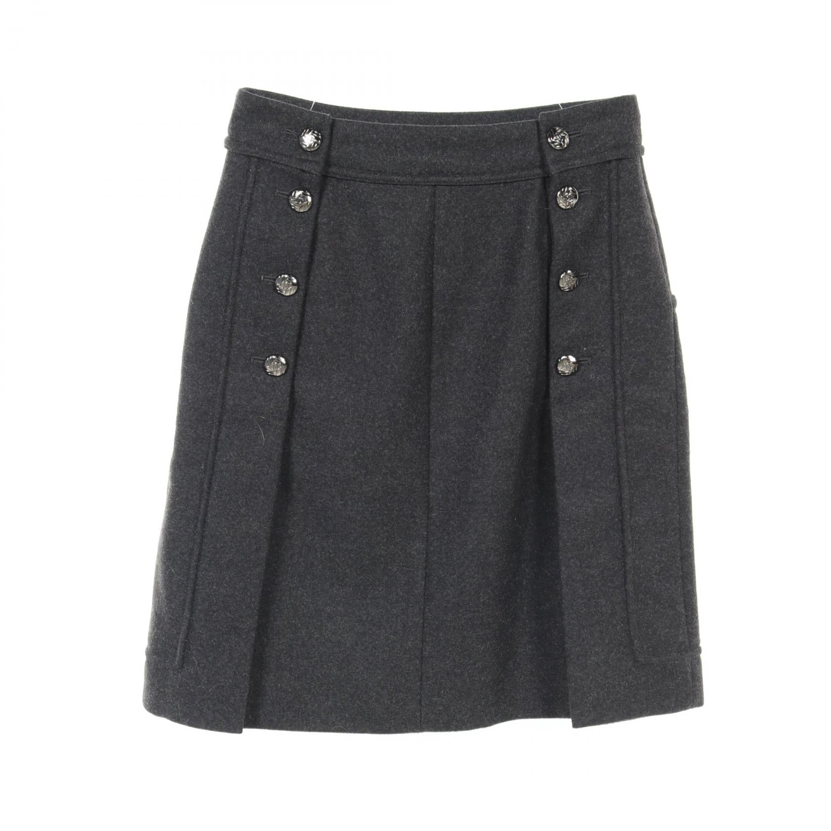 Top Quality Chanel Wool Angora Skirt Gray P41836