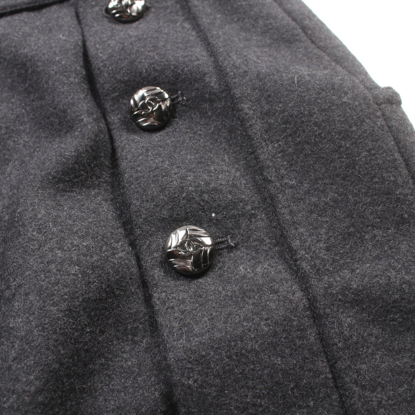 Top Quality Chanel Wool Angora Skirt Gray P41836