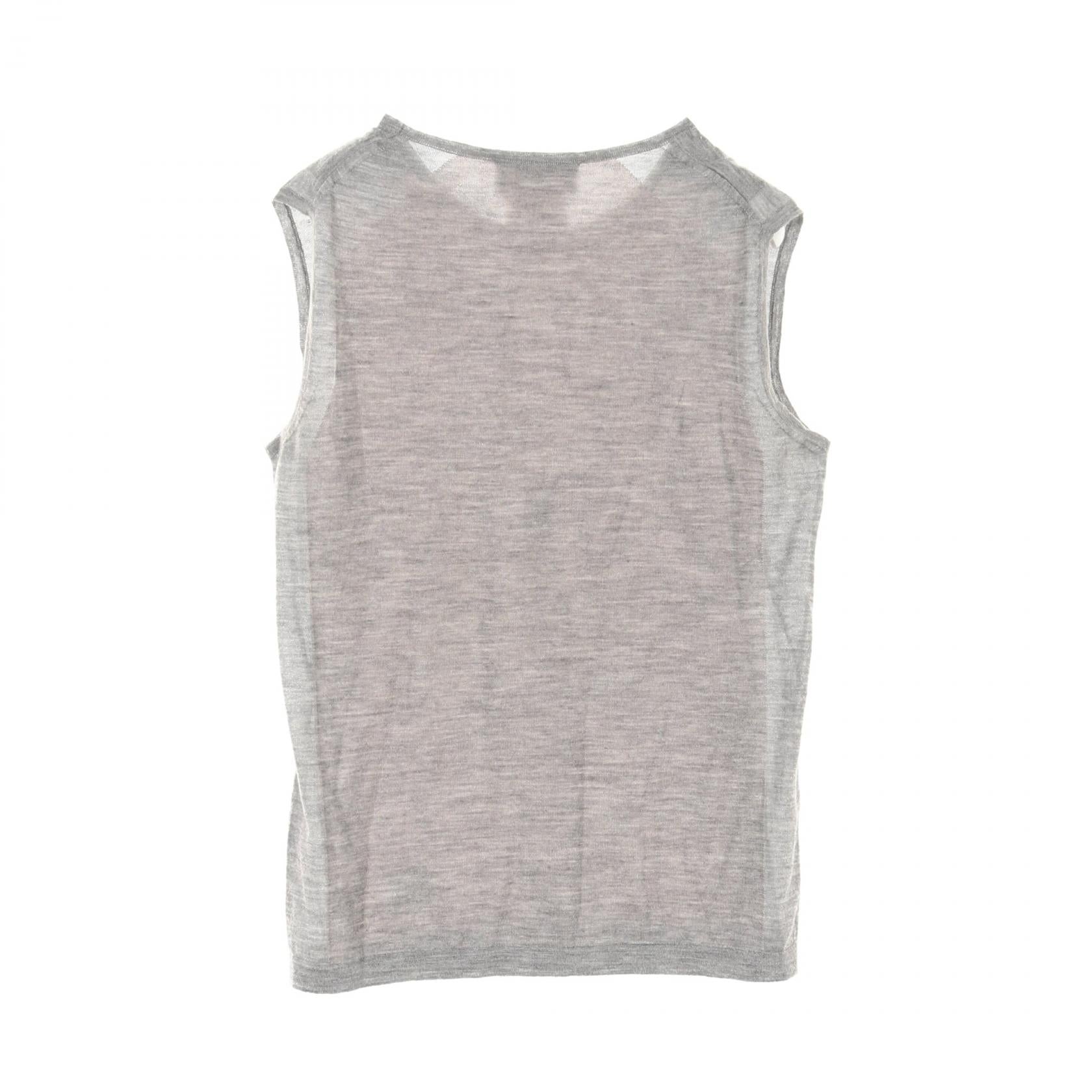 Top Quality Chanel Cashmere Silk Knit Top Gray